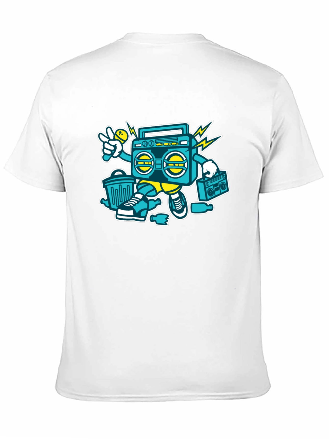 Retro Boombox Graphic Tee - Cool Hip Hop Style