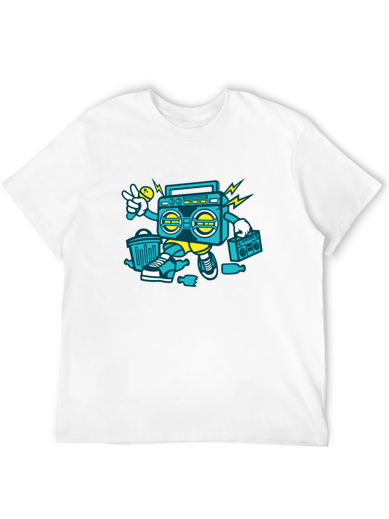 Retro Boombox Graphic Tee - Cool Hip Hop Style