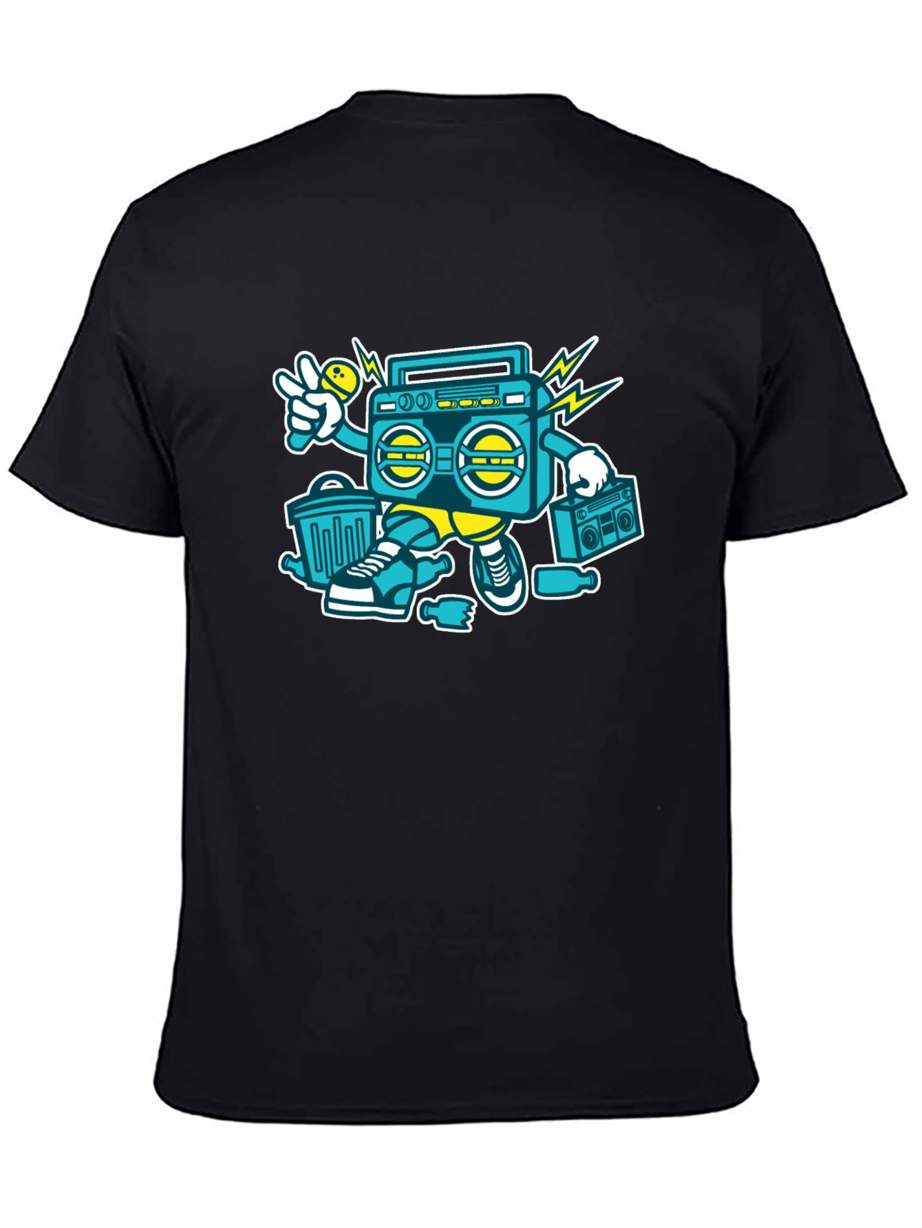 Retro Boombox Graphic Tee - Cool Hip Hop Style