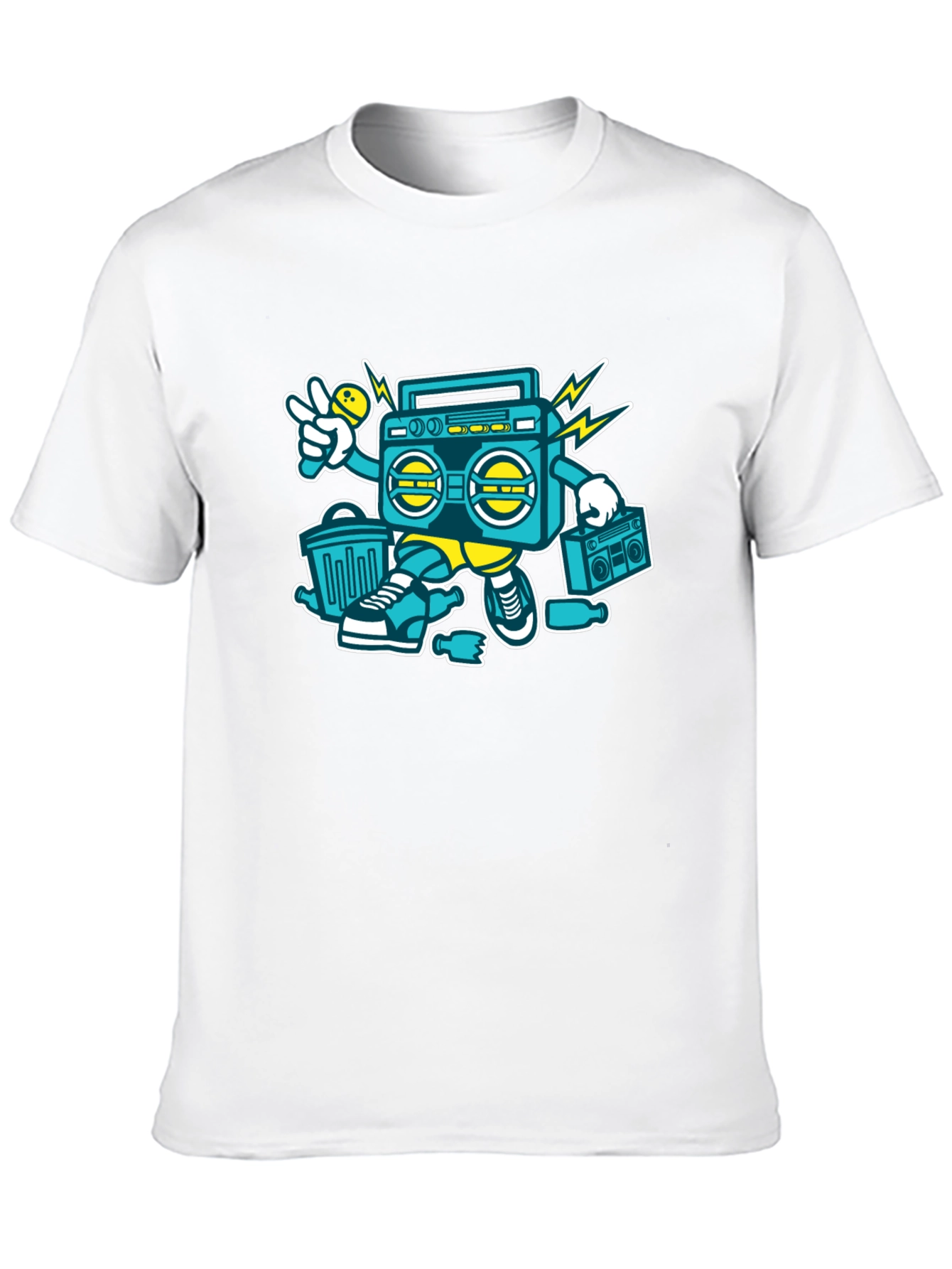 Retro Boombox Graphic Tee - Cool Hip Hop Style