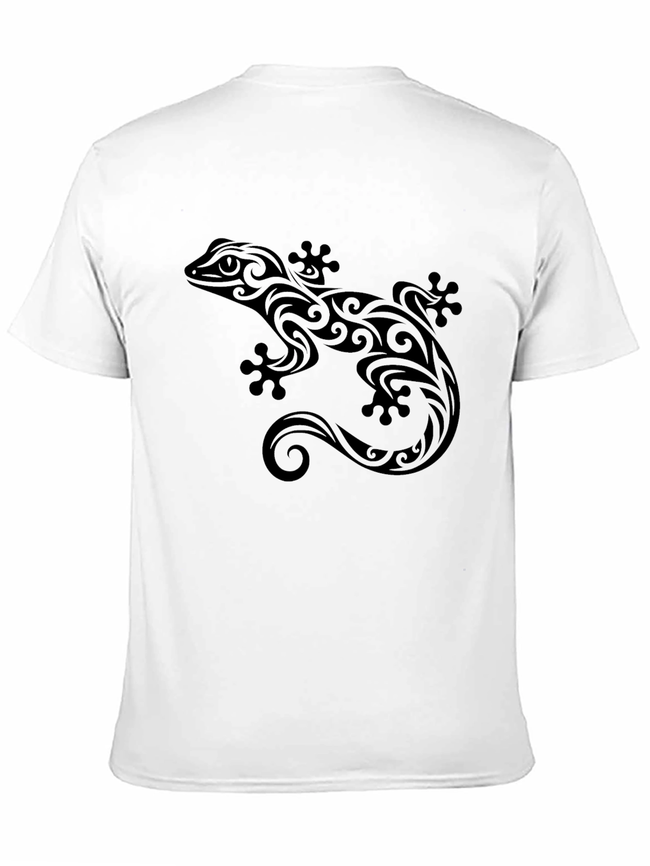 Tribal Gecko Graphic Tee - Stylish Black T-Shirt