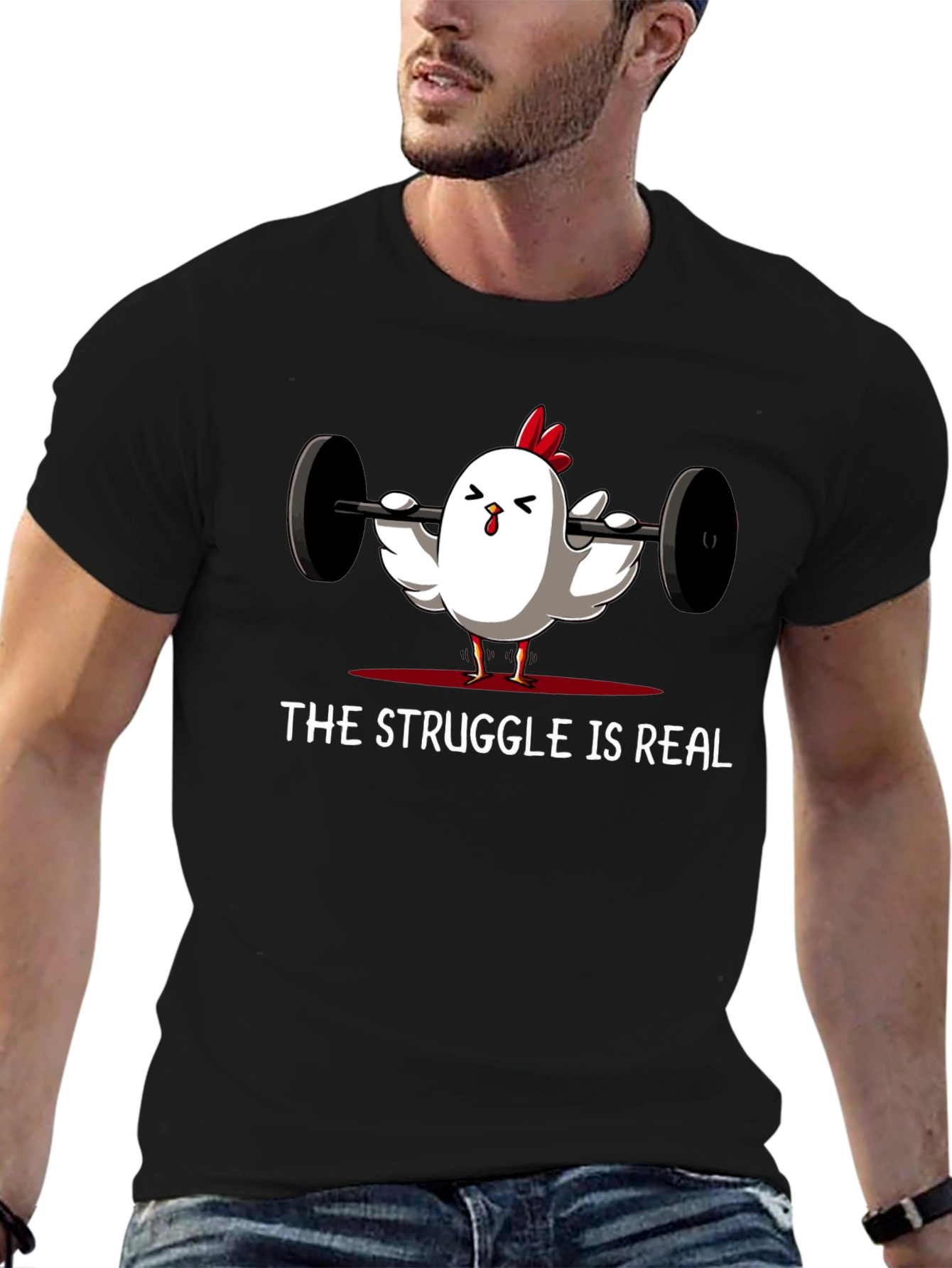 Struggle is Real Chicken Lifting T-Shirt