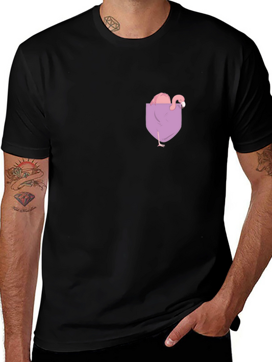 Flamingo Pocket Tee - Quirky & Fun Graphic T-Shirt