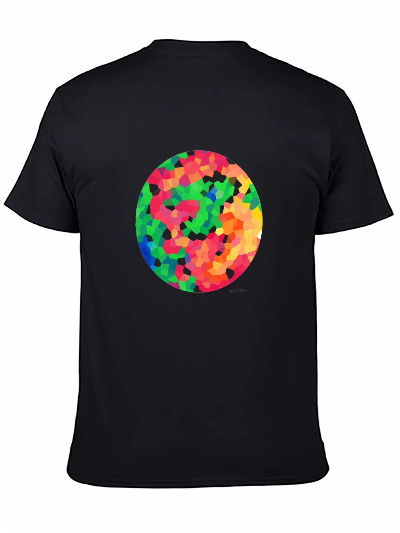 Mosaic Circle Graphic Black T-Shirt