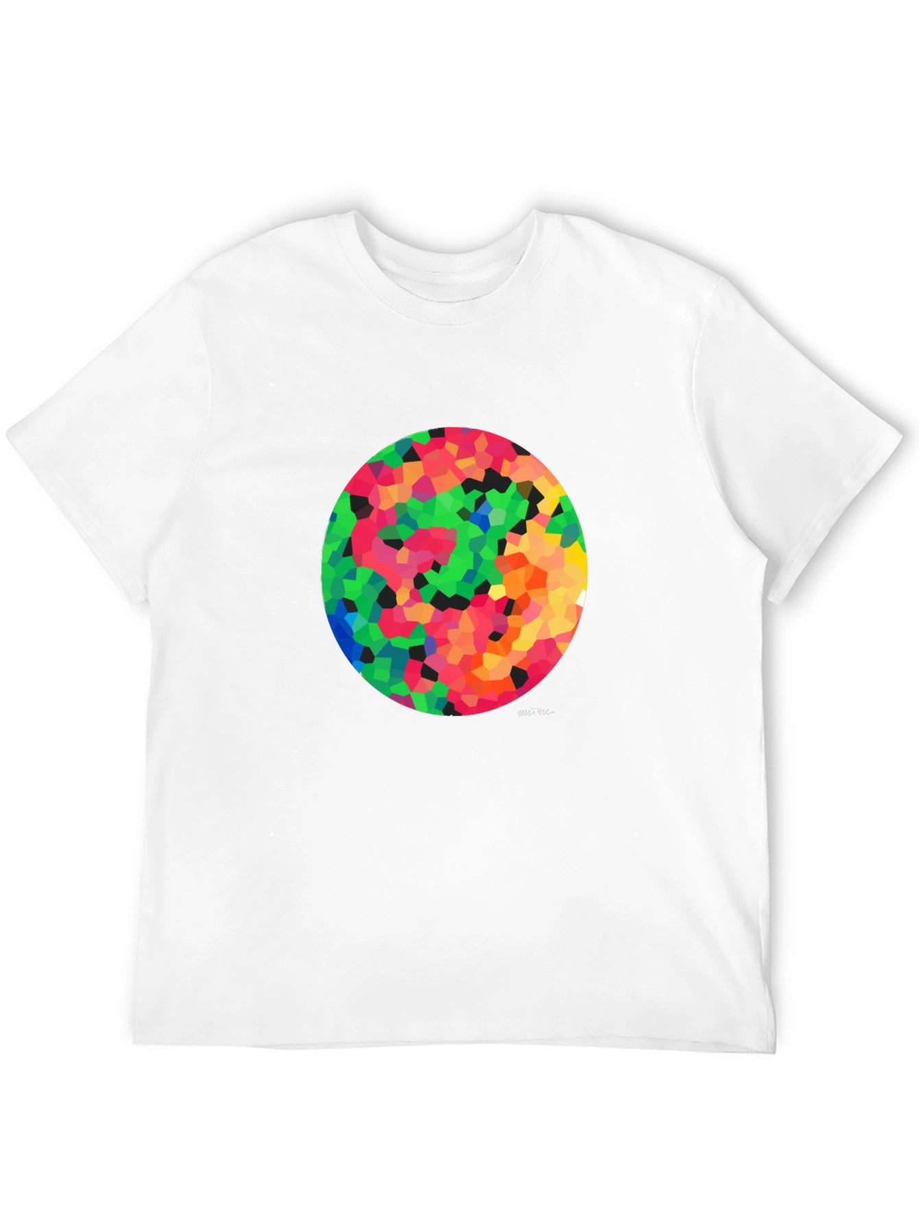 Mosaic Circle Graphic Black T-Shirt