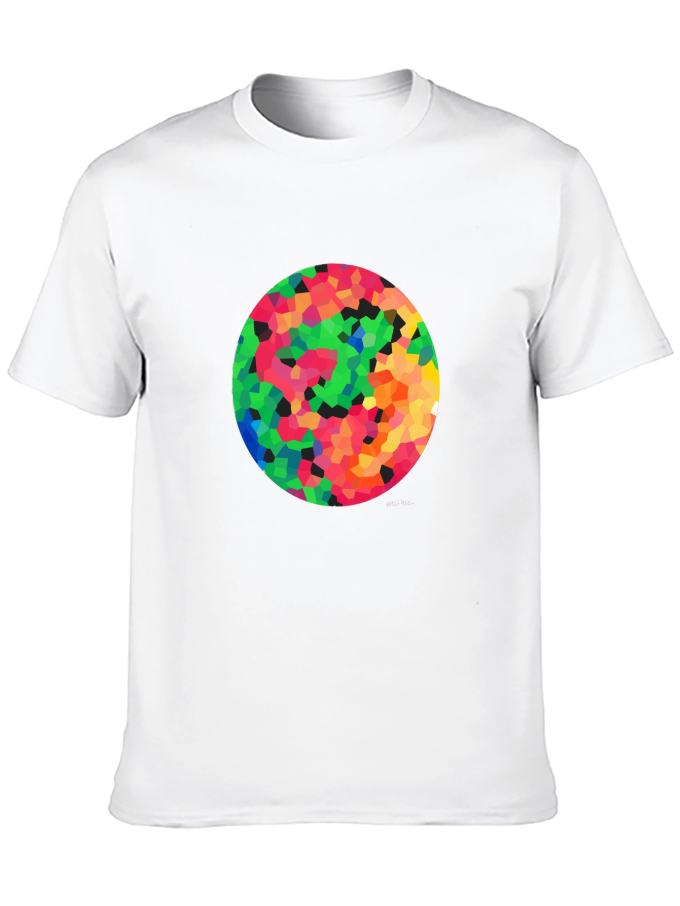 Mosaic Circle Graphic Black T-Shirt