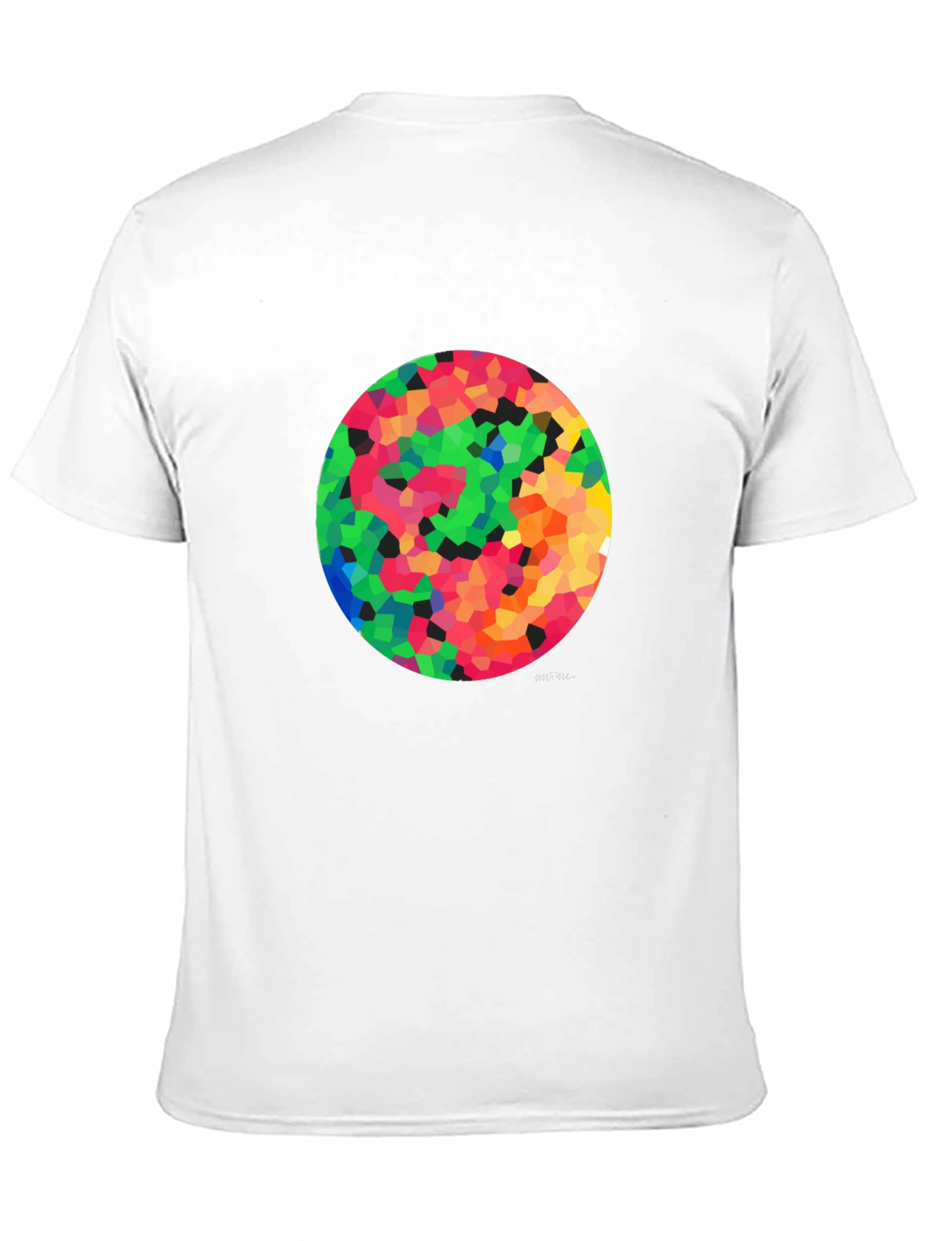 Mosaic Circle Graphic Black T-Shirt
