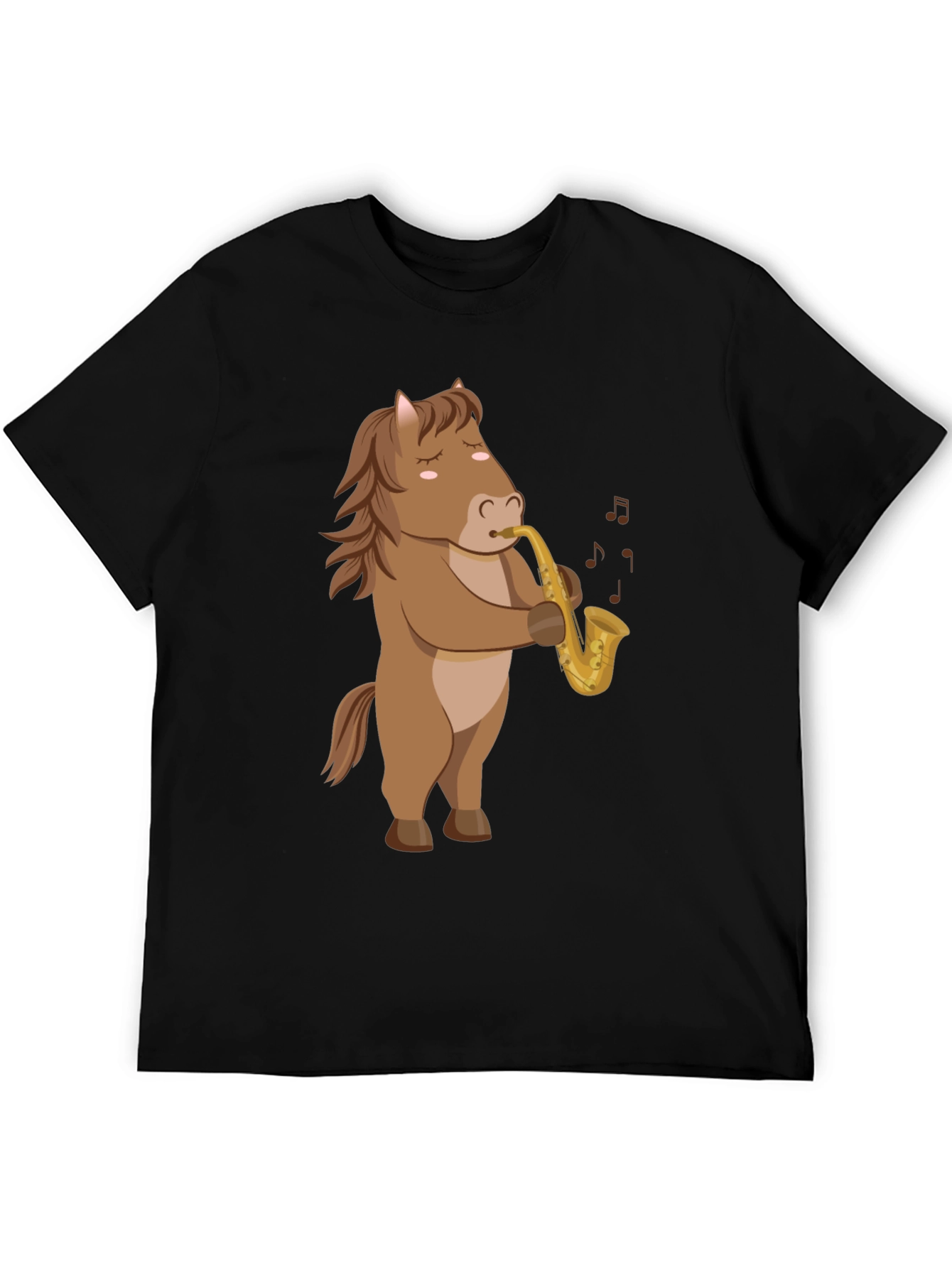 Horse Saxophone T-Shirt: Funny Cartoon Music Tee