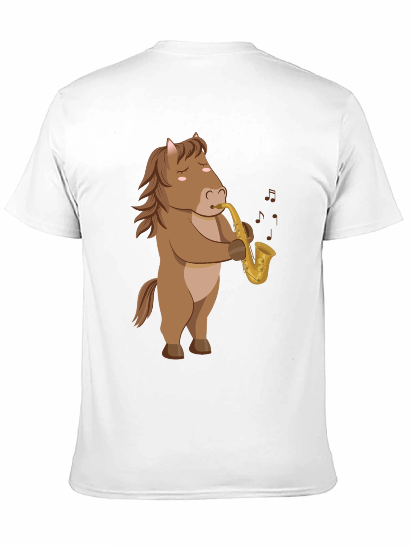 Horse Saxophone T-Shirt: Funny Cartoon Music Tee