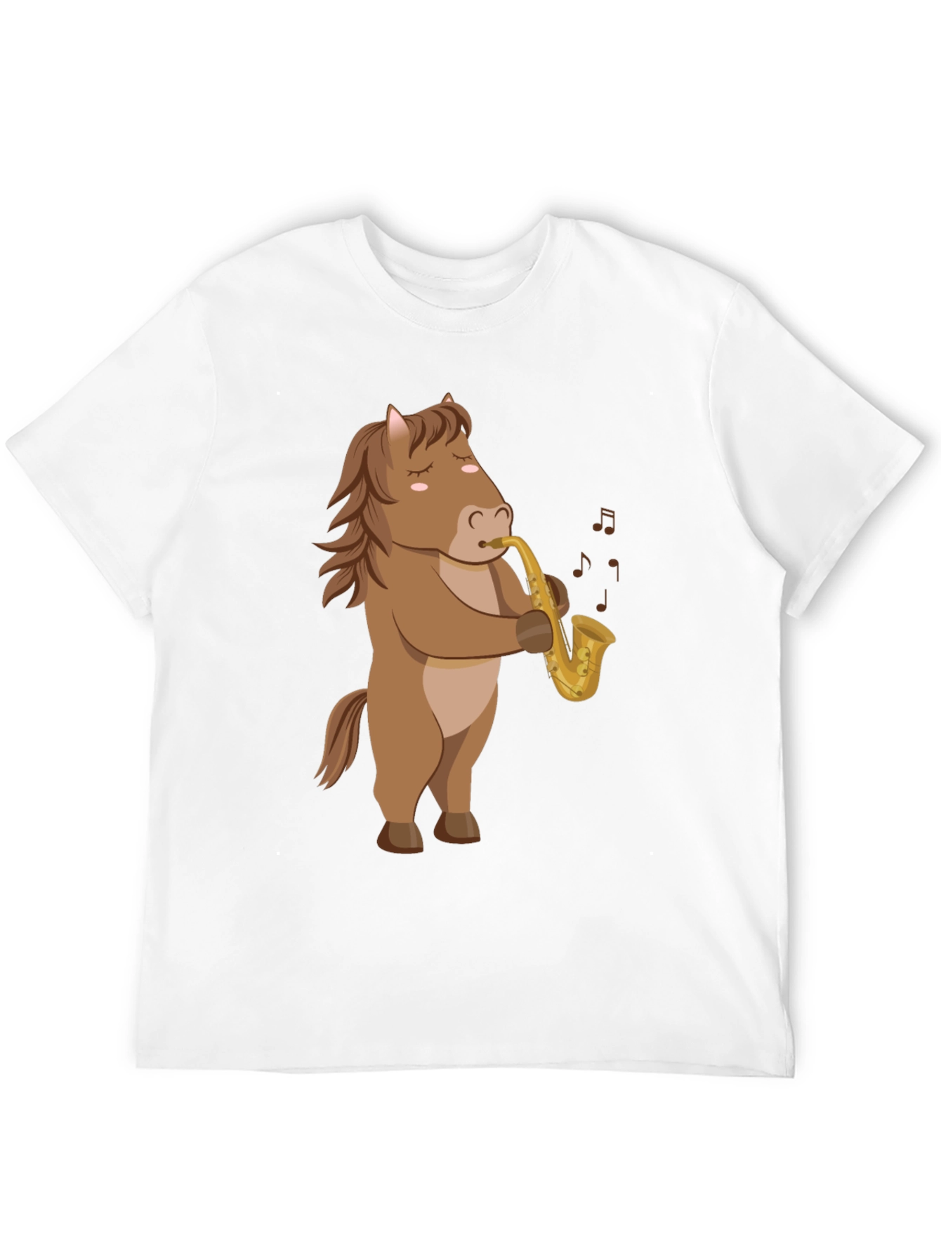 Horse Saxophone T-Shirt: Funny Cartoon Music Tee