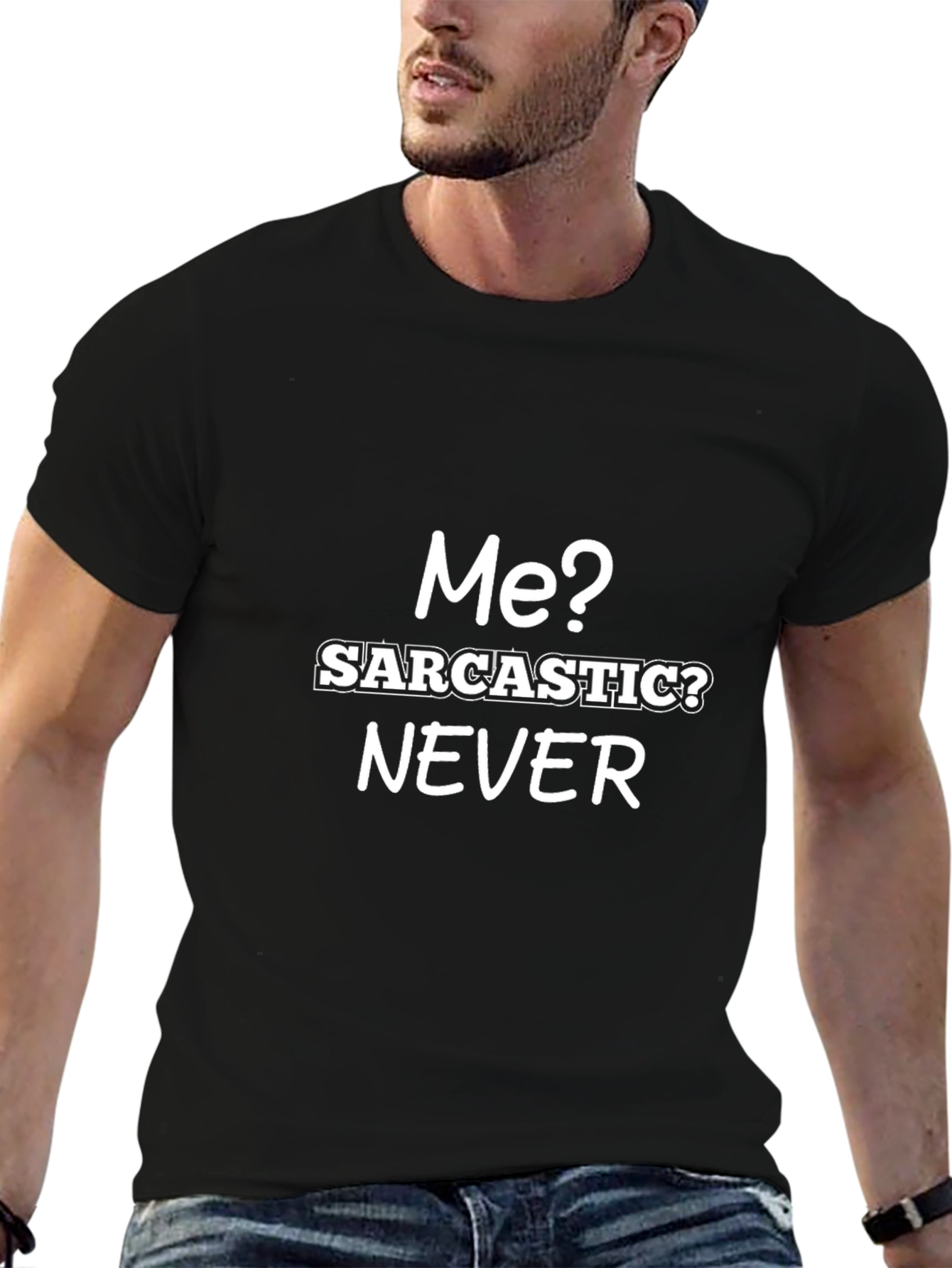 Sarcastic Never Black Graphic Tee