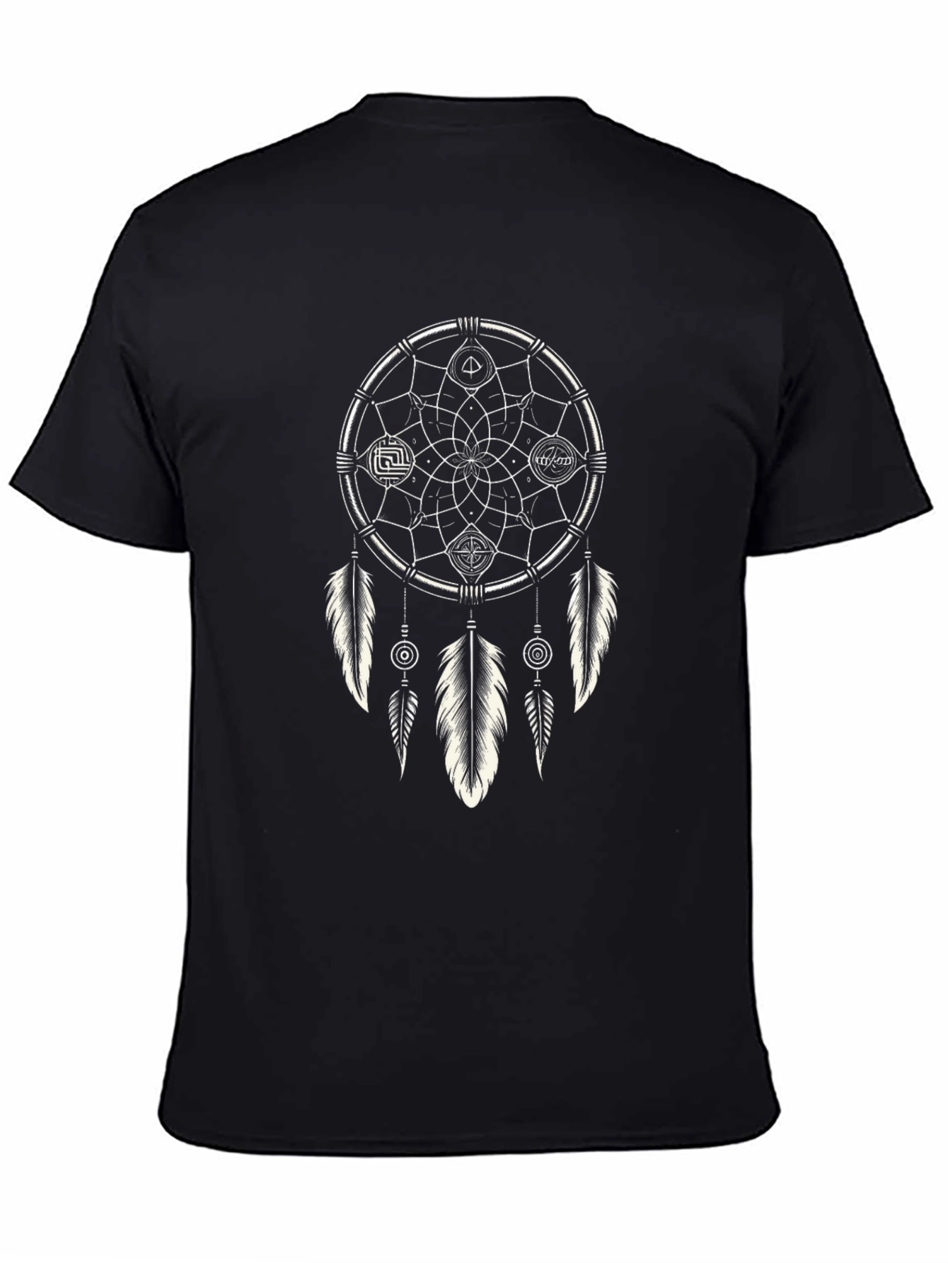 Dreamcatcher Graphic Tee - Stylish Black Cotton T-Shirt