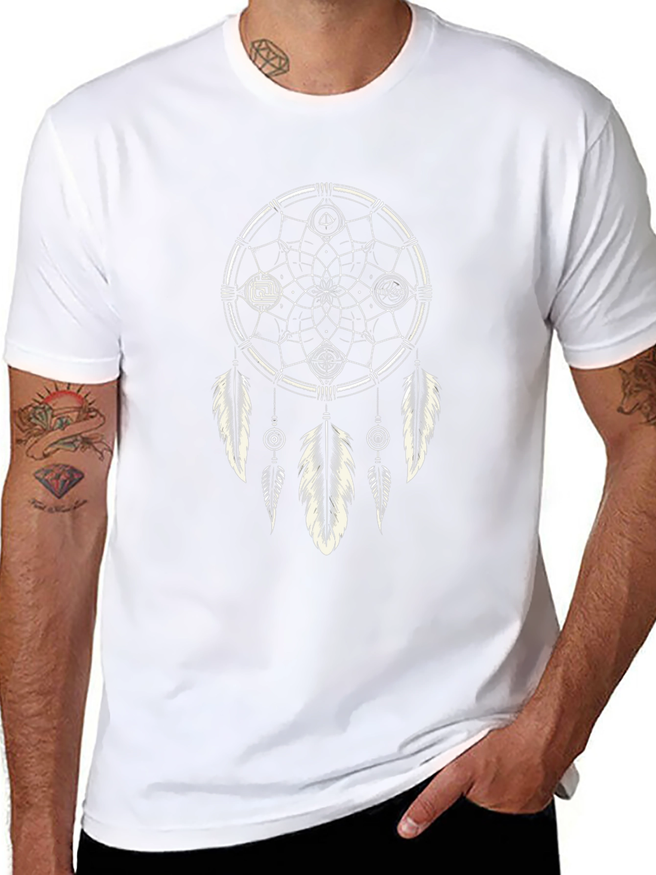 Dreamcatcher Graphic Tee - Stylish Black Cotton T-Shirt