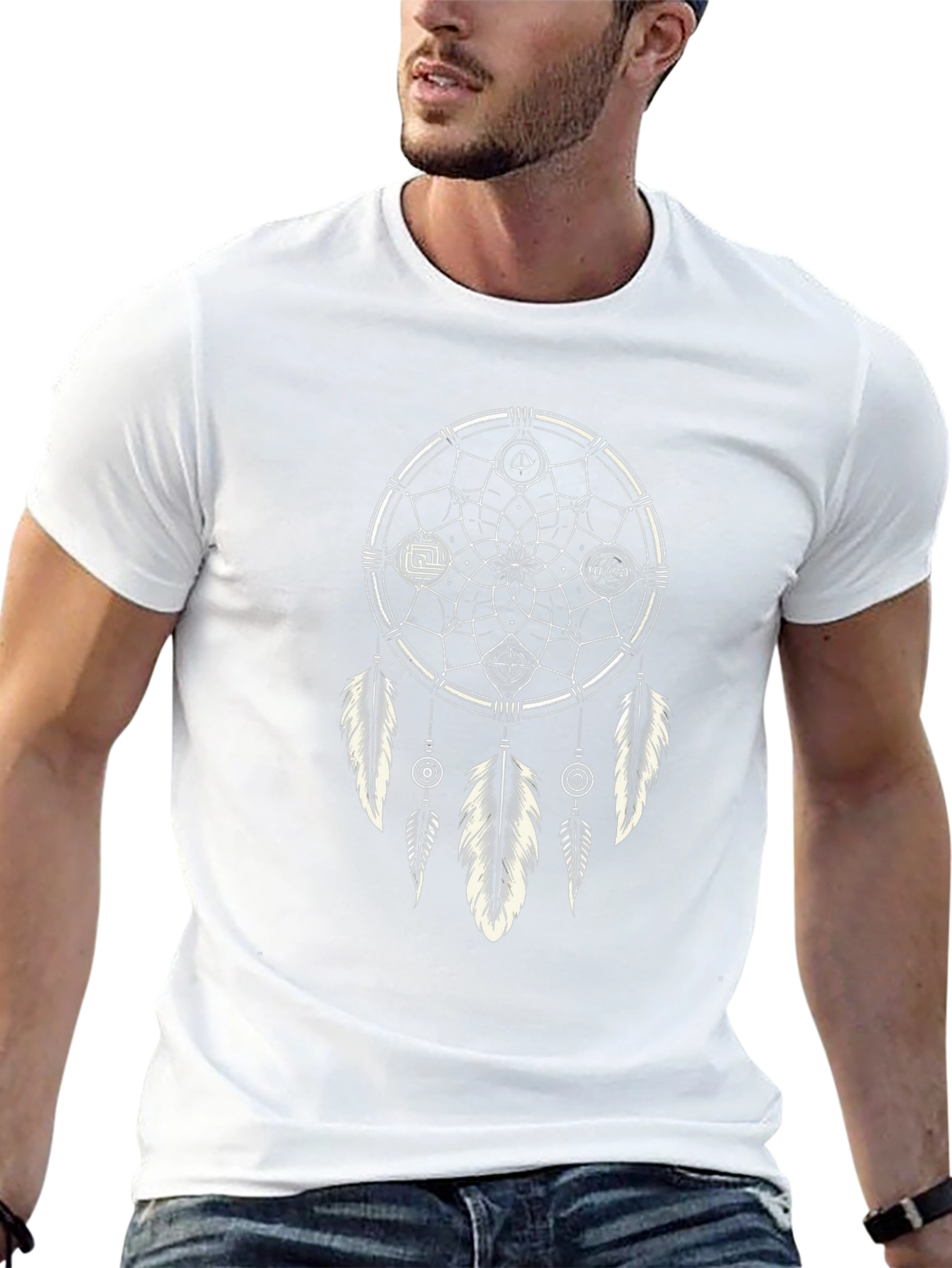 Dreamcatcher Graphic Tee - Stylish Black Cotton T-Shirt