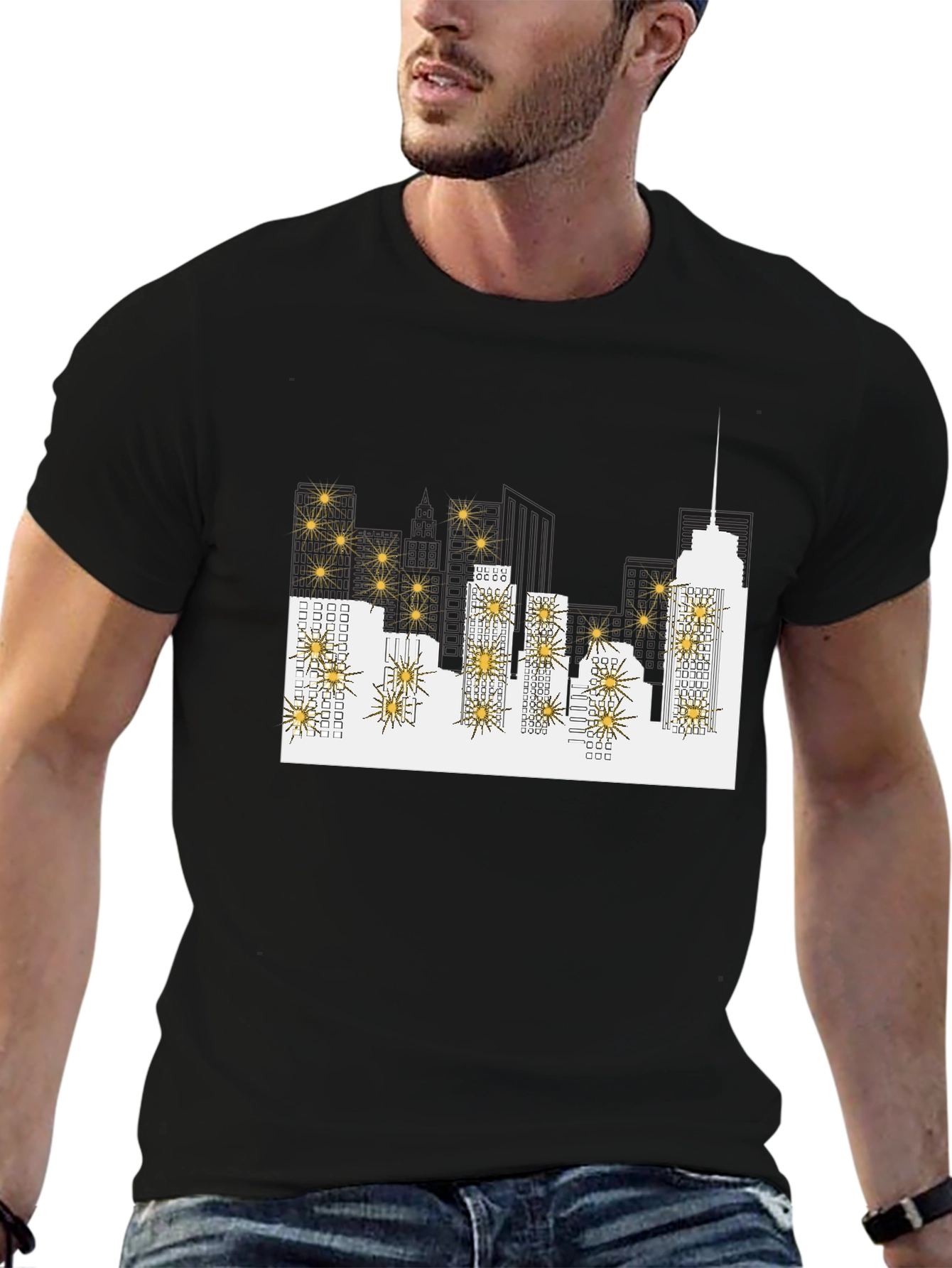 Cityscape Graphic Tee - Black