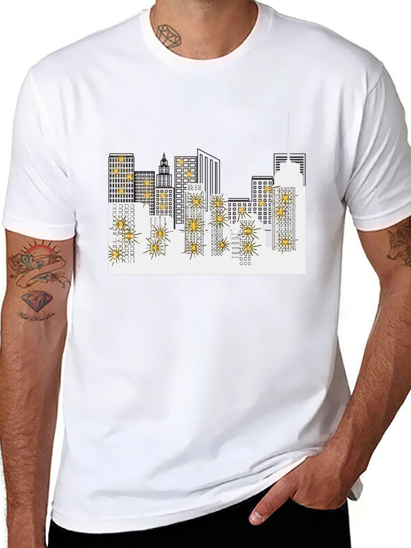 Cityscape Graphic Tee - Black