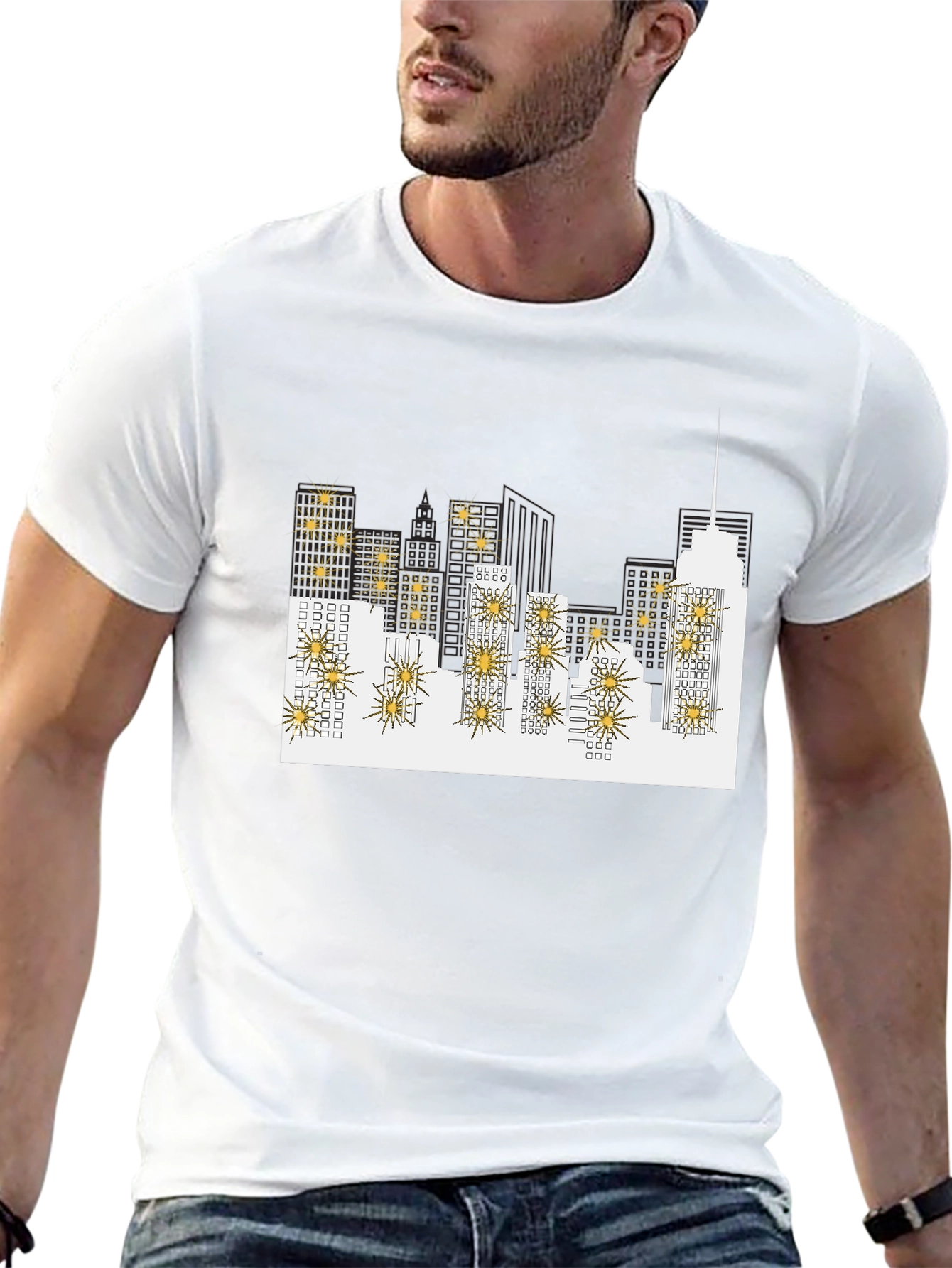 Cityscape Graphic Tee - Black