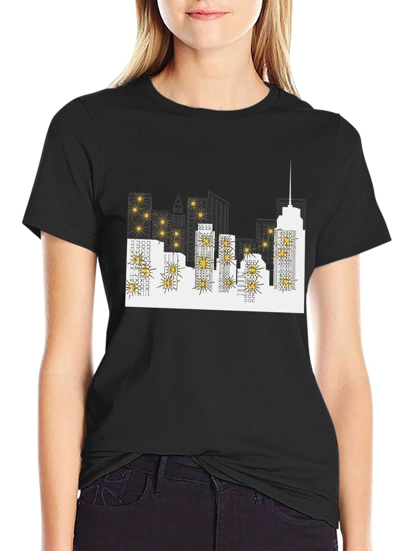 Cityscape Graphic Tee - Black