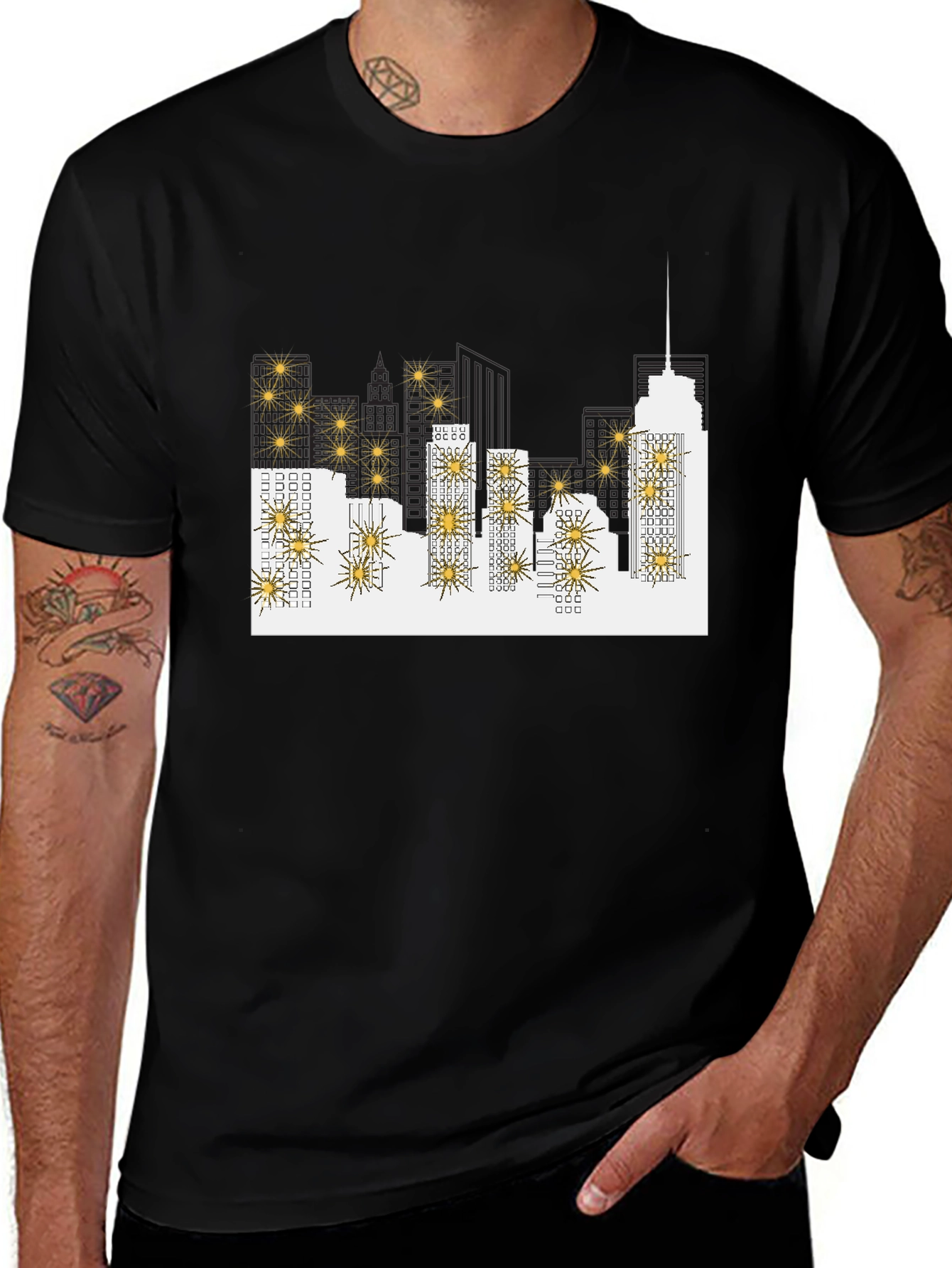 Cityscape Graphic Tee - Black