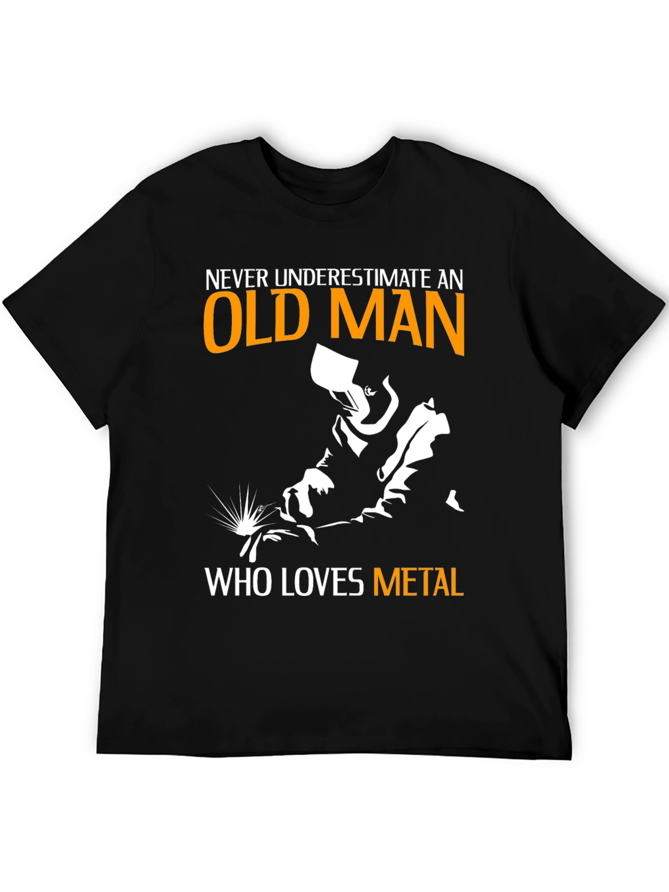 Old Man Metal Lover Black T-Shirt