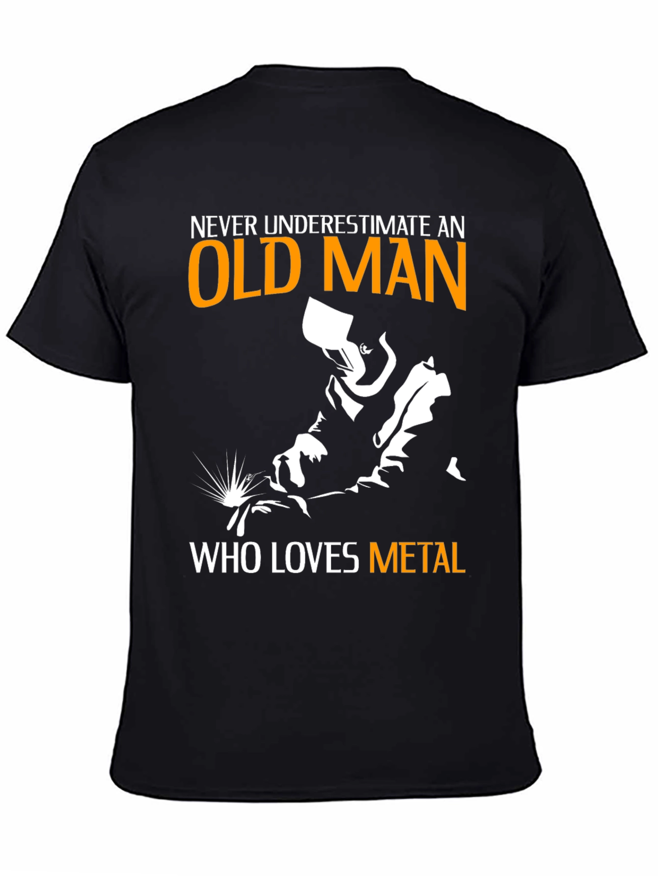 Old Man Metal Lover Black T-Shirt