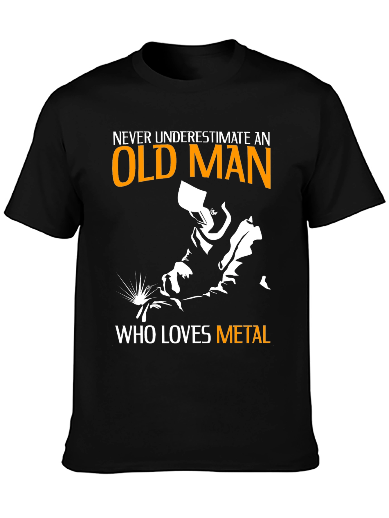 Old Man Metal Lover Black T-Shirt