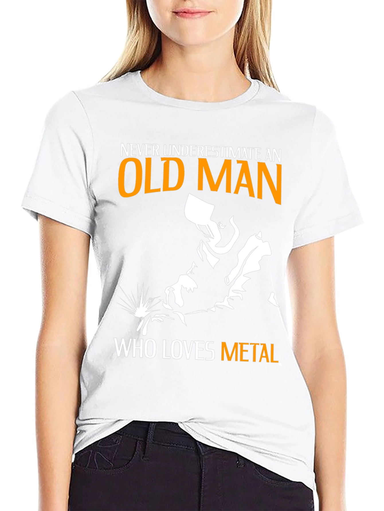 Old Man Metal Lover Black T-Shirt
