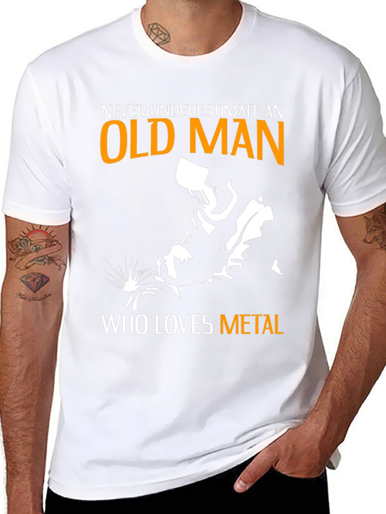 Old Man Metal Lover Black T-Shirt