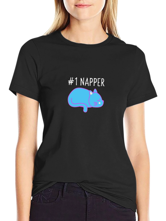 #1 Napper Cat Graphic Tee - Comfortable Cotton Blend
