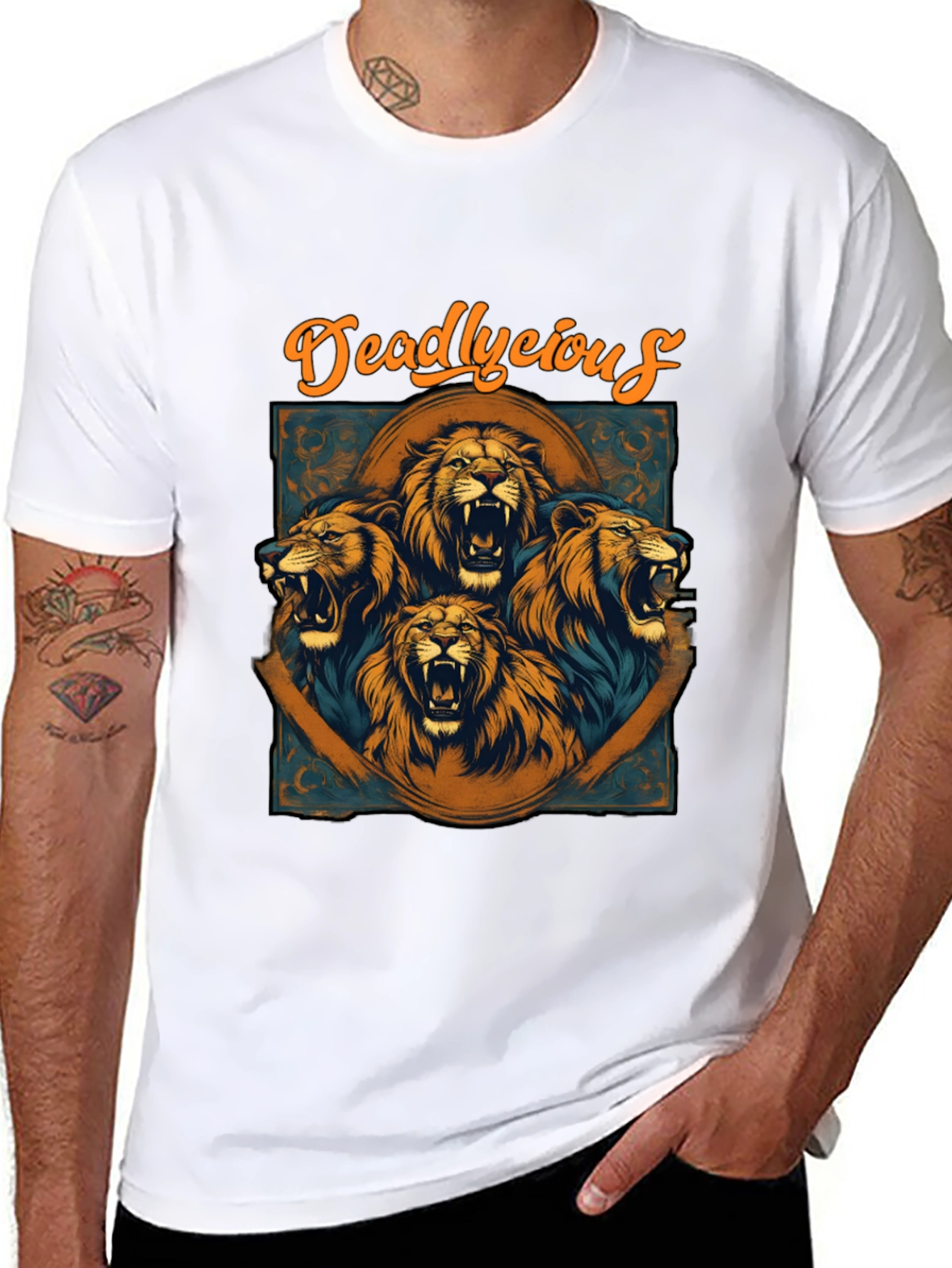 Deadlycious Lion Graphic Tee - Mens