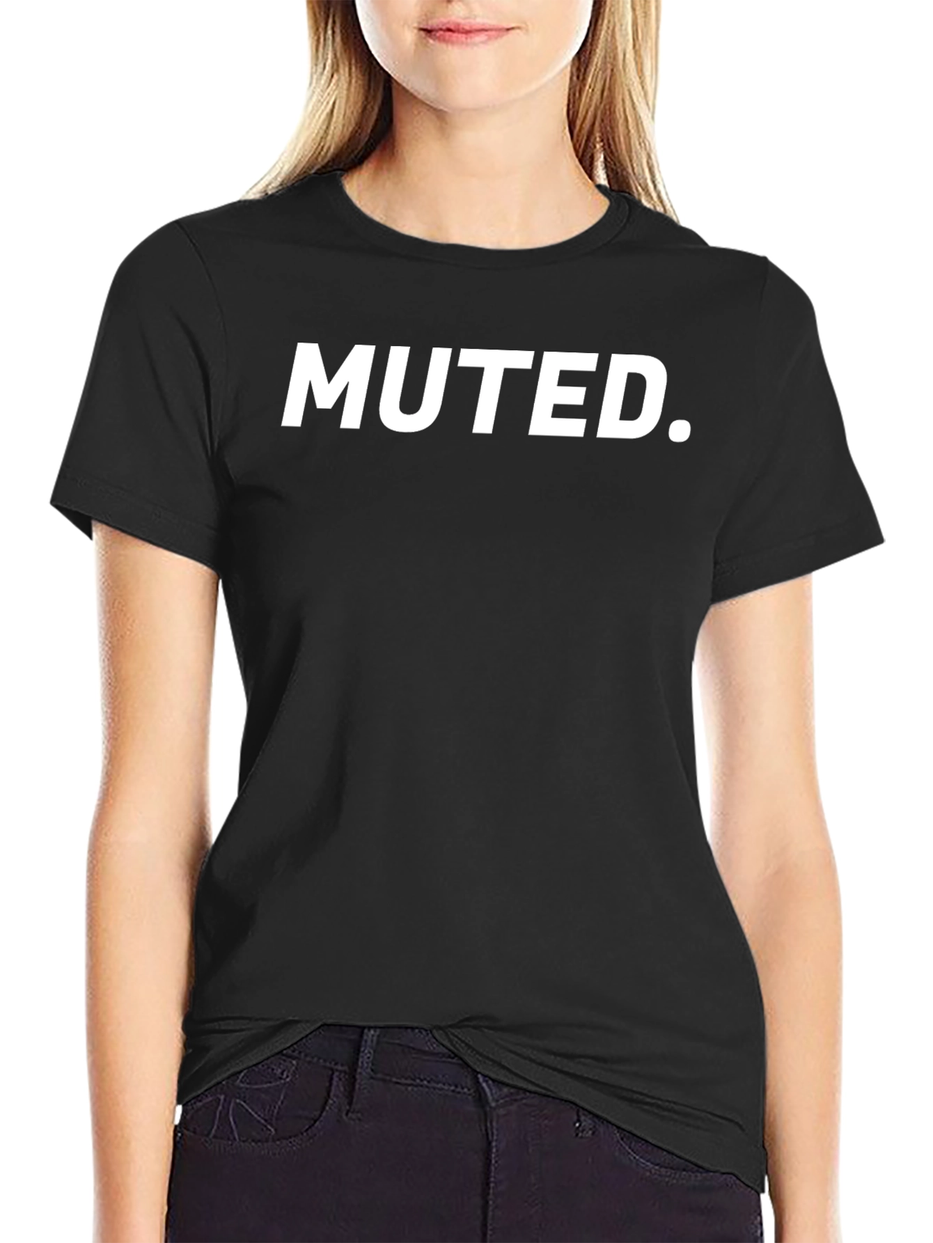 Muted Graphic Tee - Black Casual T-Shirt
