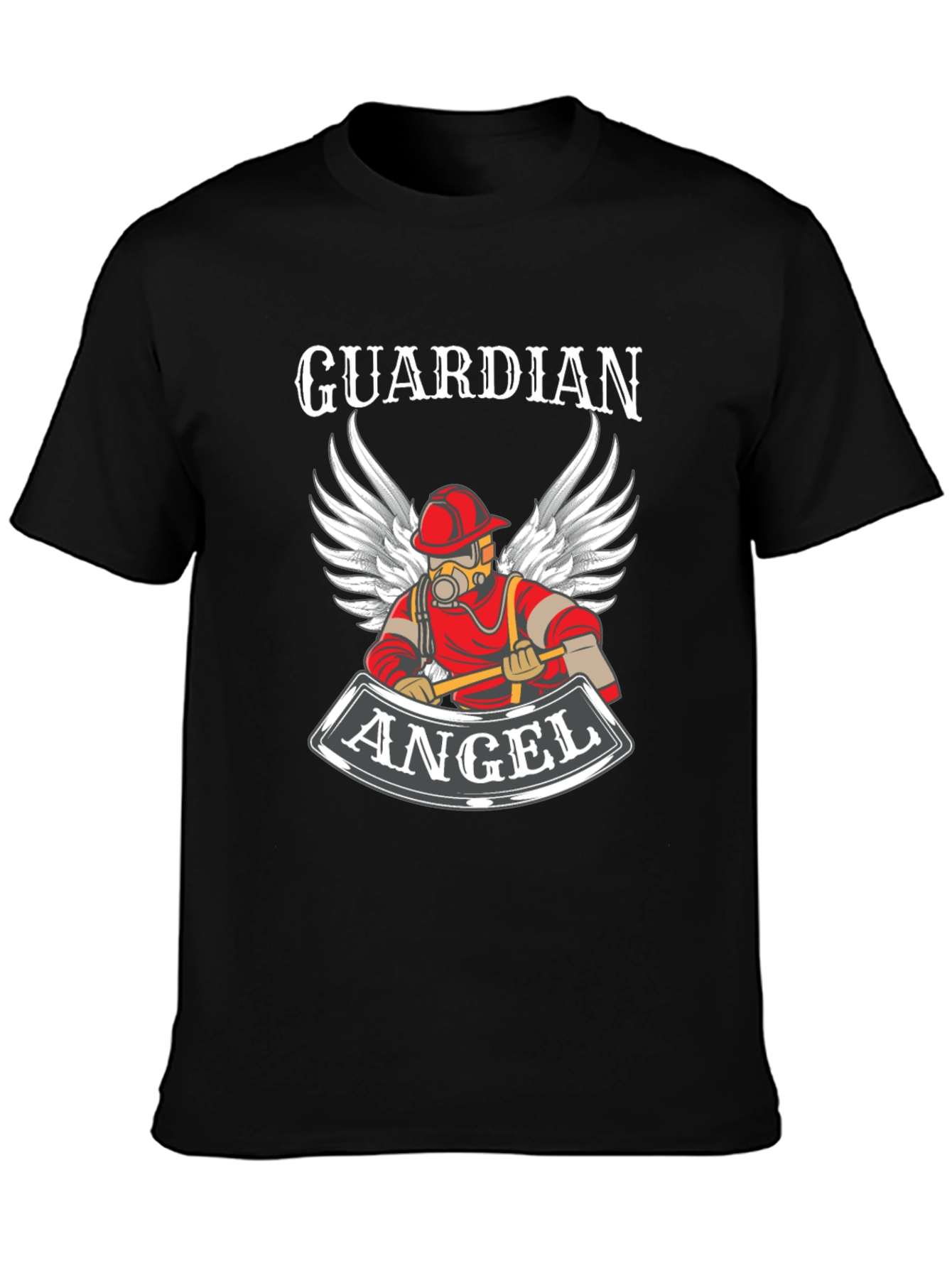 Guardian Angel Firefighter T-Shirt - Black