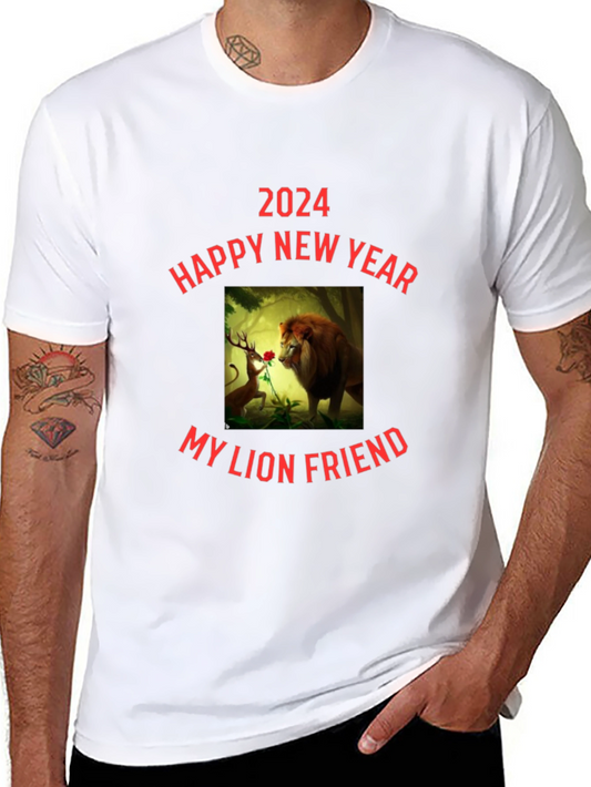 Happy New Year 2024 My Lion Friend Graphic Tee
