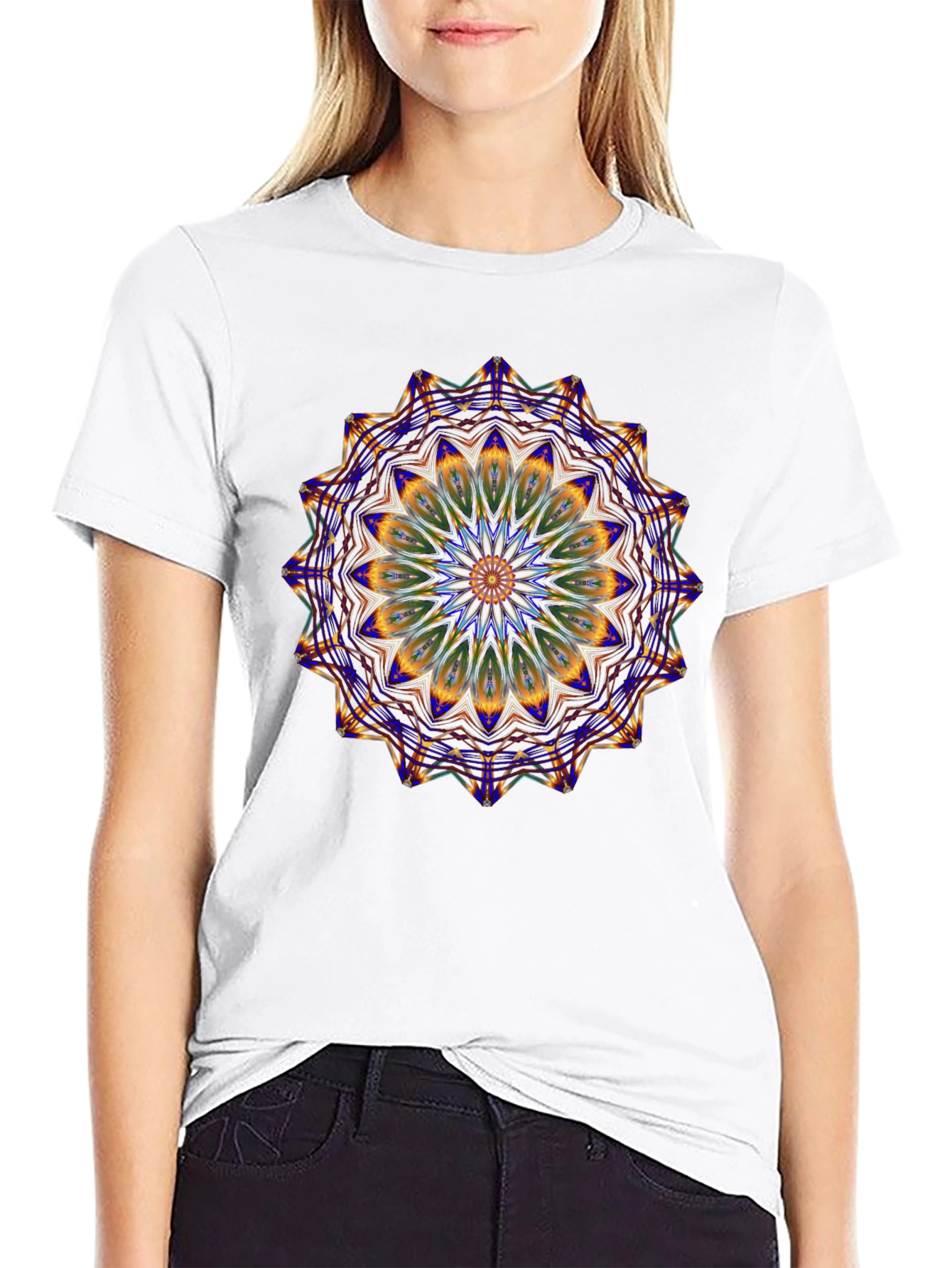 Abstract Mandala Graphic Print Mens T-Shirt