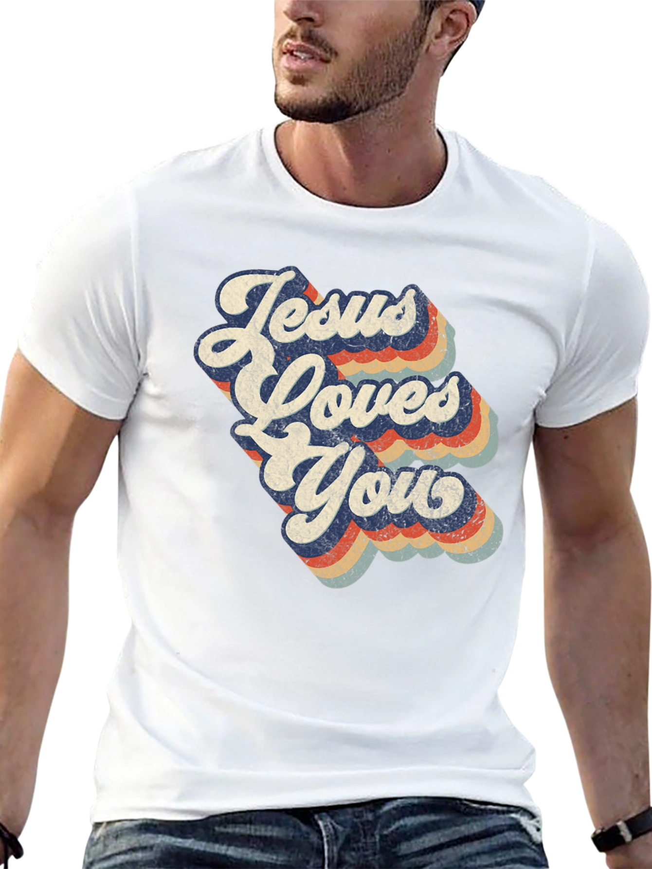 Jesus Loves You Retro T-Shirt