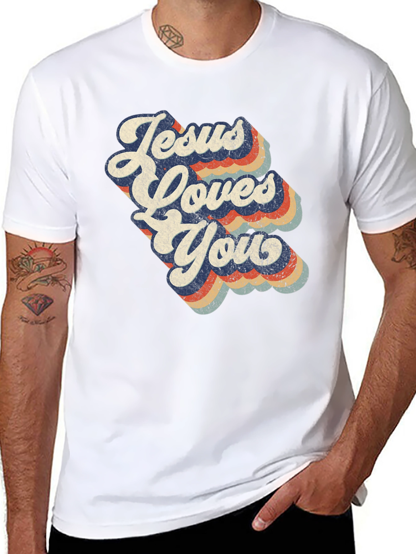 Jesus Loves You Retro T-Shirt