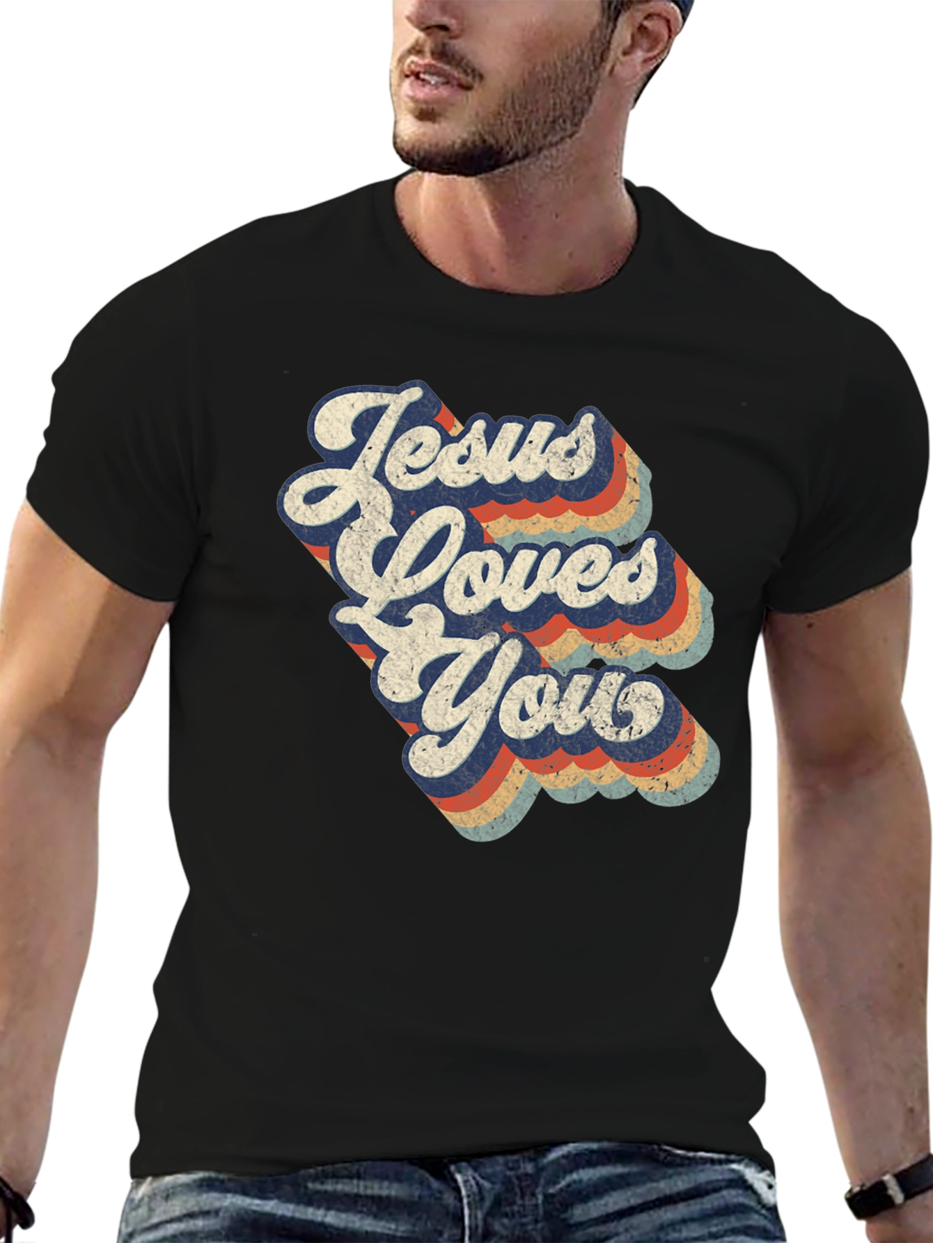 Jesus Loves You Retro T-Shirt