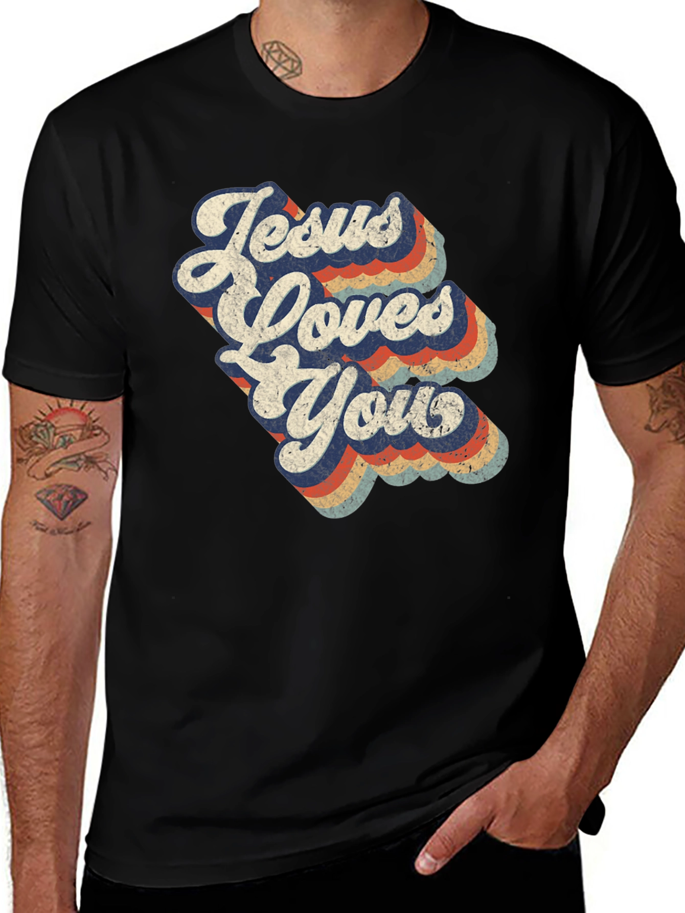 Jesus Loves You Retro T-Shirt
