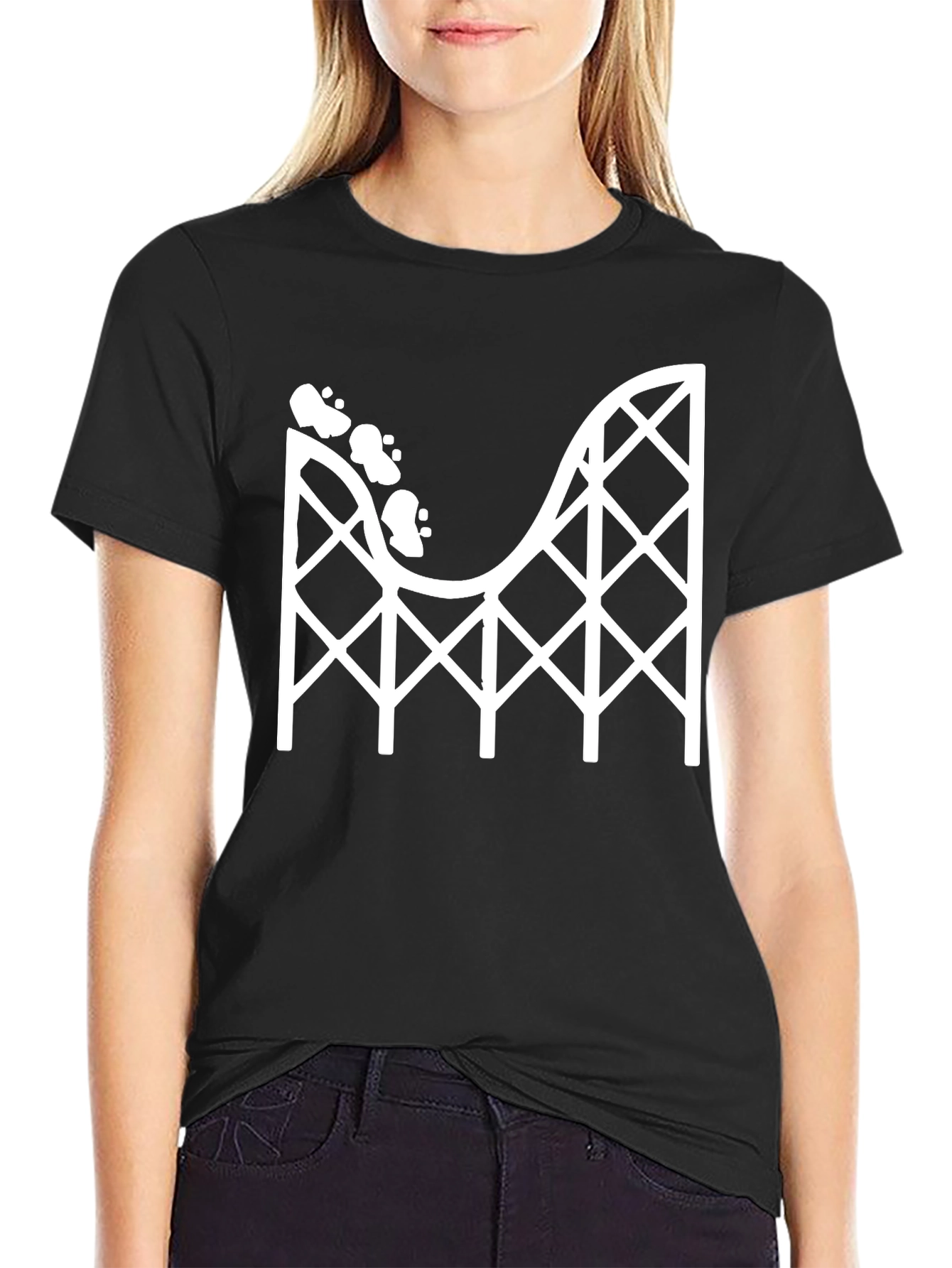 Roller Coaster Graphic Tee - Black