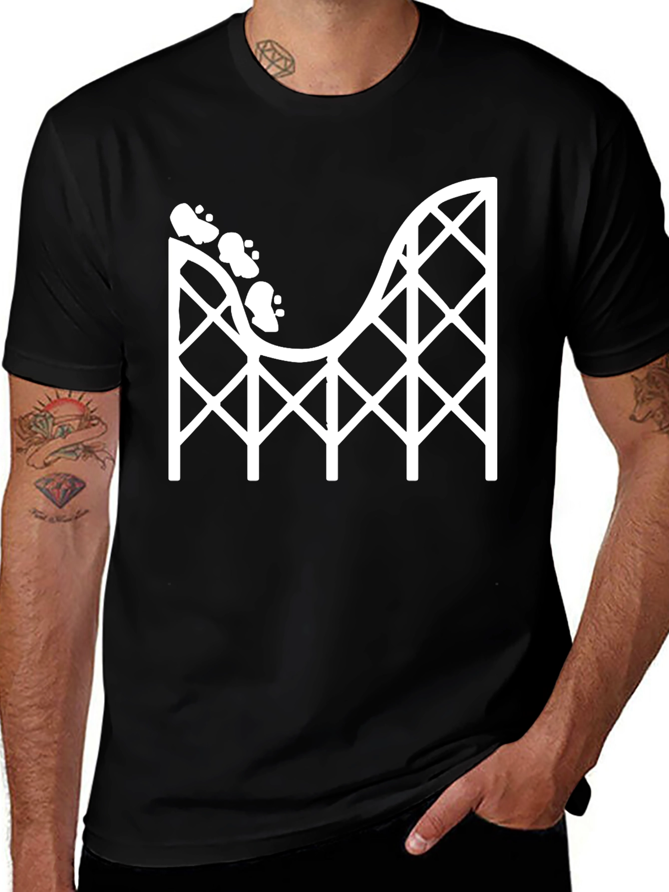 Roller Coaster Graphic Tee - Black