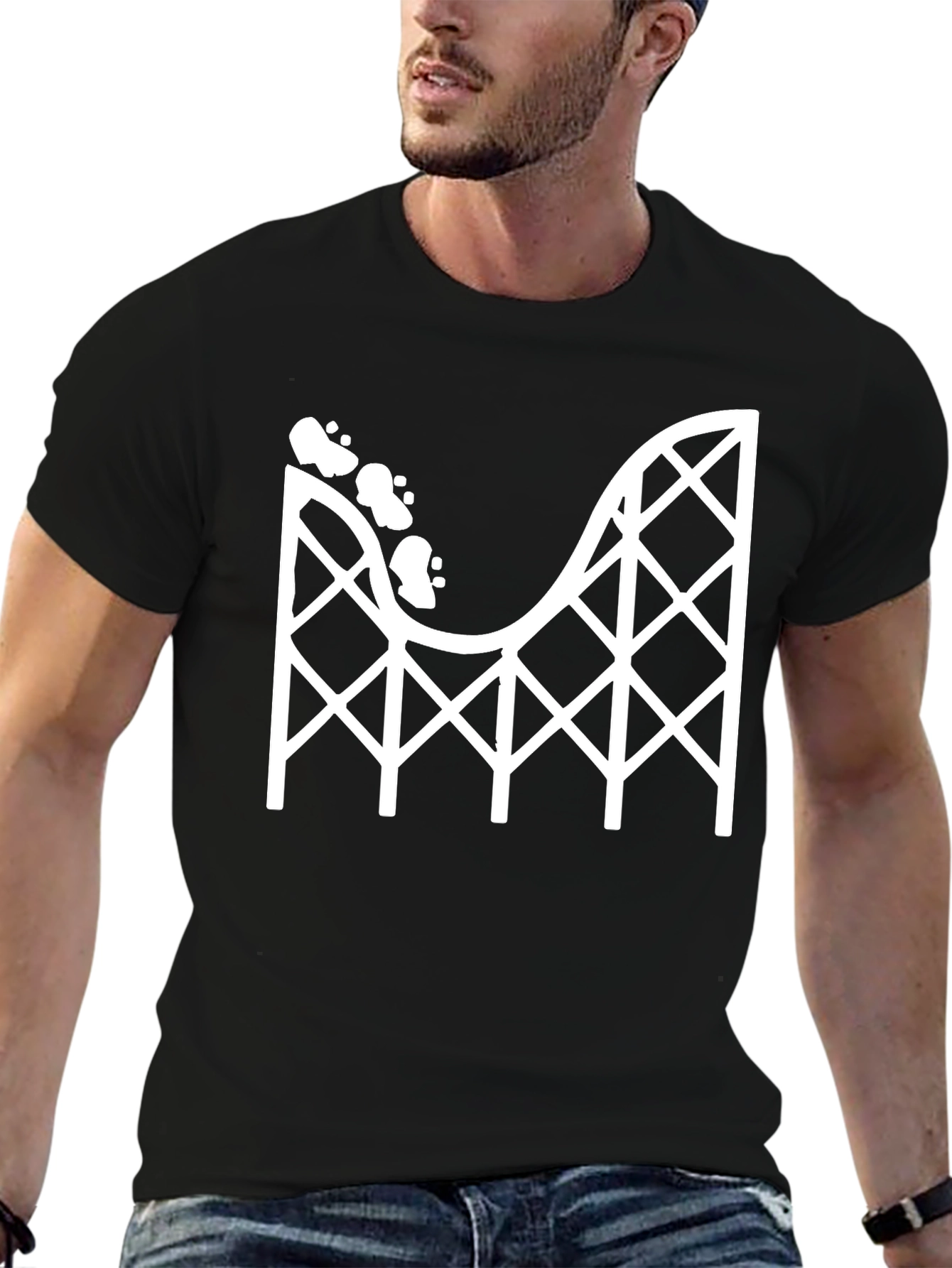 Roller Coaster Graphic Tee - Black