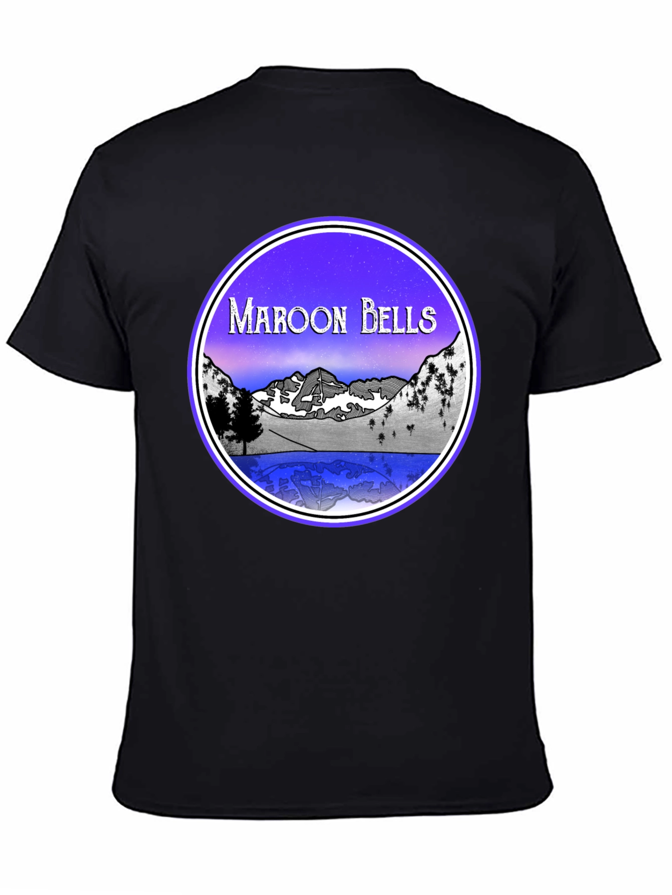 Maroon Bells Graphic Tee - Mountain Lake Scene