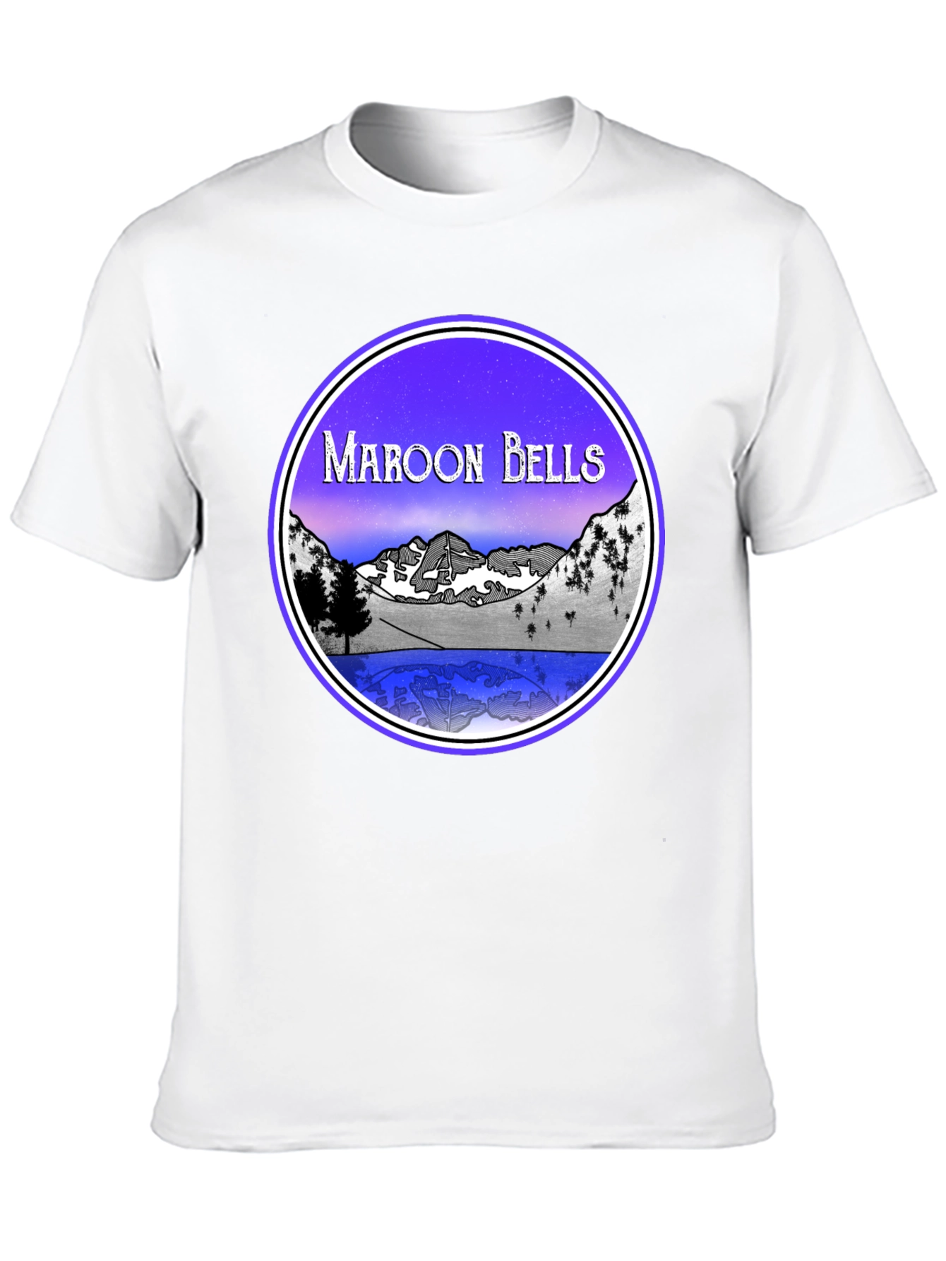 Maroon Bells Graphic Tee - Mountain Lake Scene
