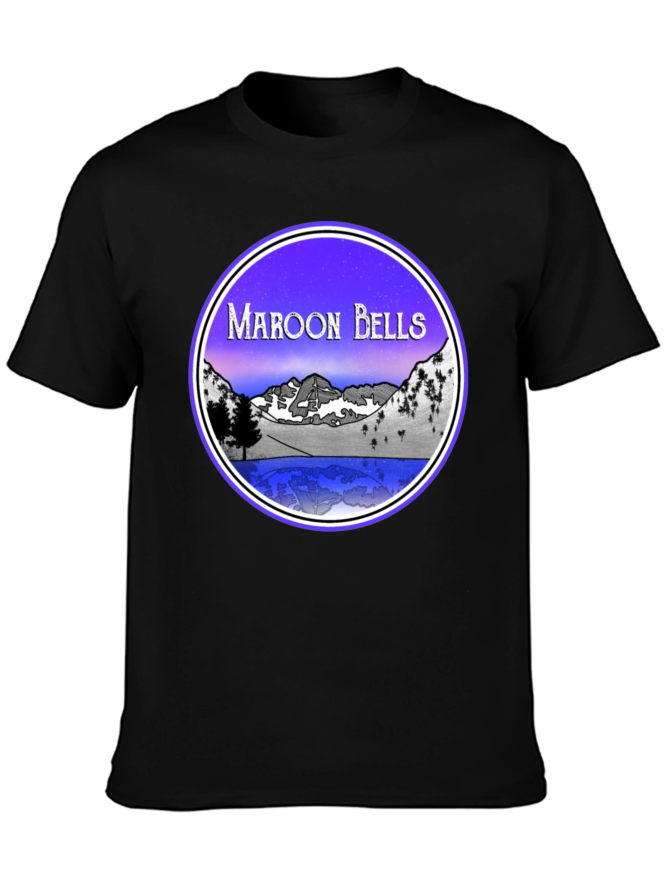 Maroon Bells Graphic Tee - Mountain Lake Scene