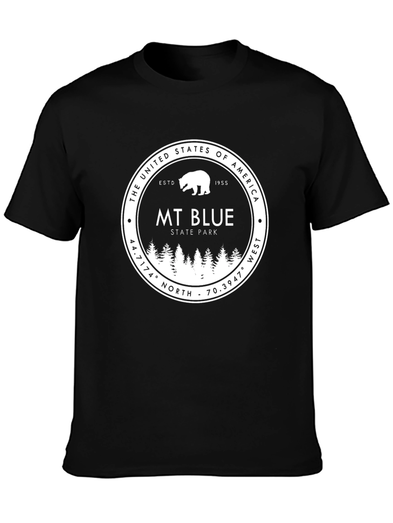 MT. Blue State Park T-Shirt - Black Bear Design