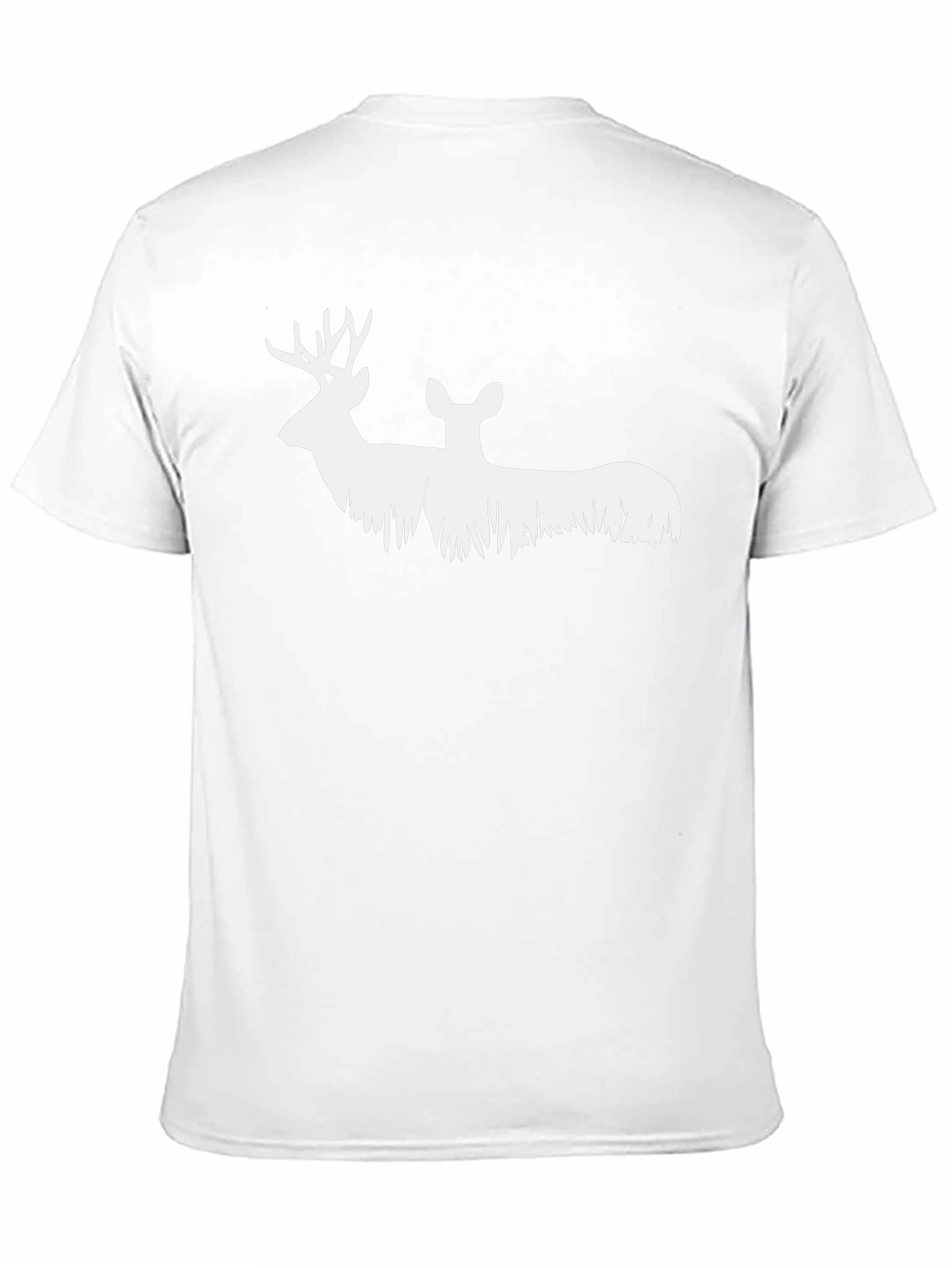 Deer Silhouette Graphic Tee - Black Cotton Blend