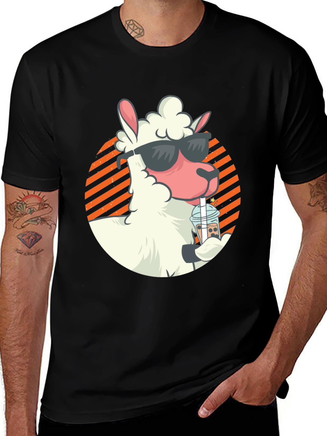 Cool Llama Bubble Tea Graphic Tee