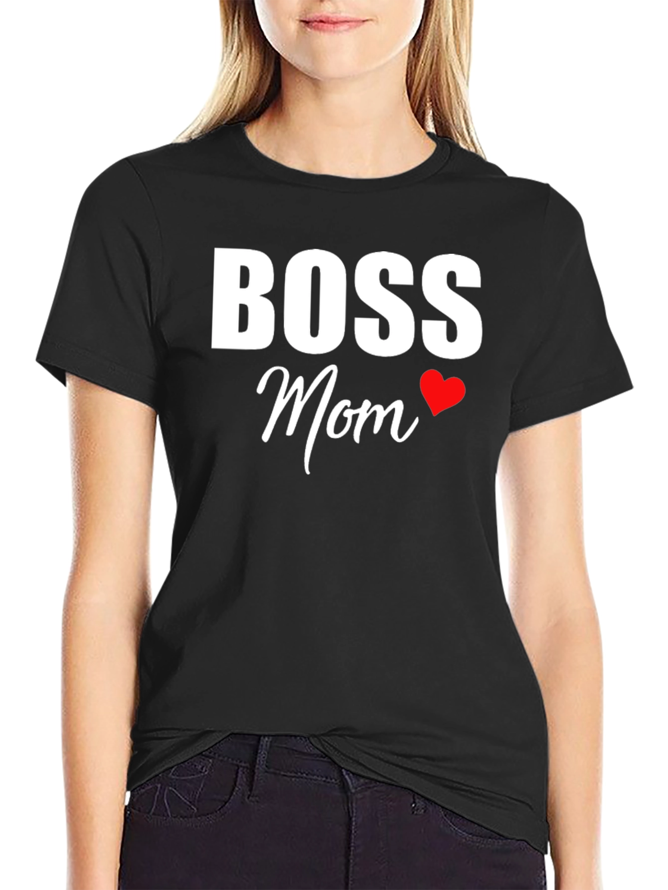 Boss Mom Graphic Tee - Black Cotton T-Shirt
