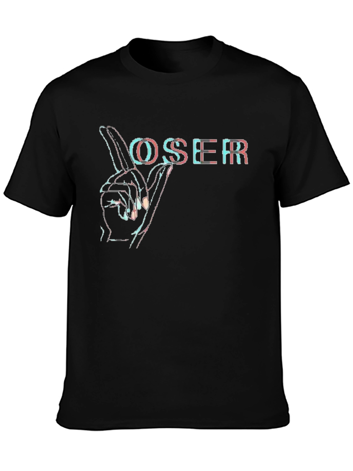 Loser Hand Sign Graphic Tee - Trendy Statement Shirt