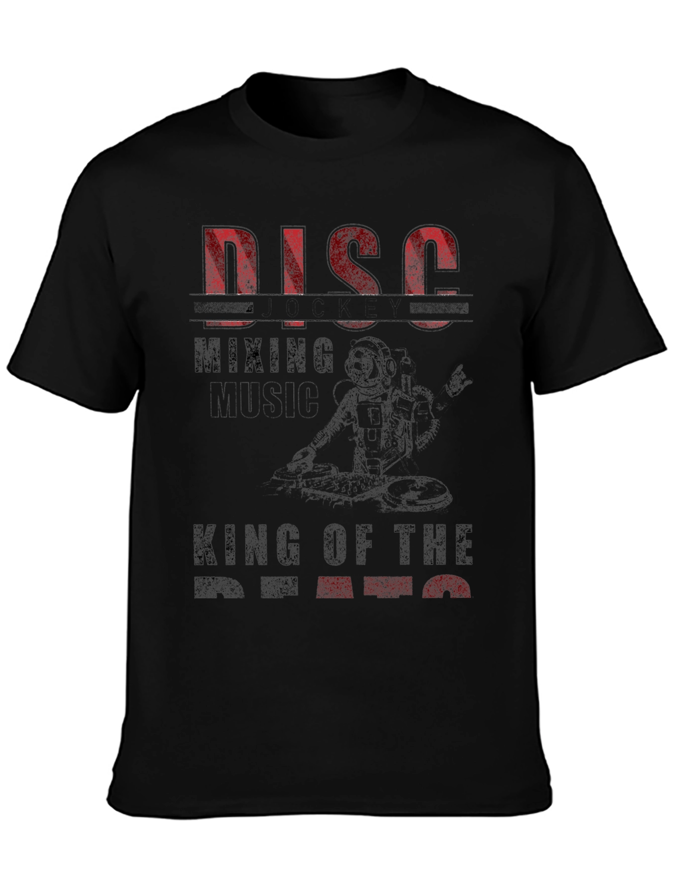 Disco Mixing Astronaut Graphic T-Shirt